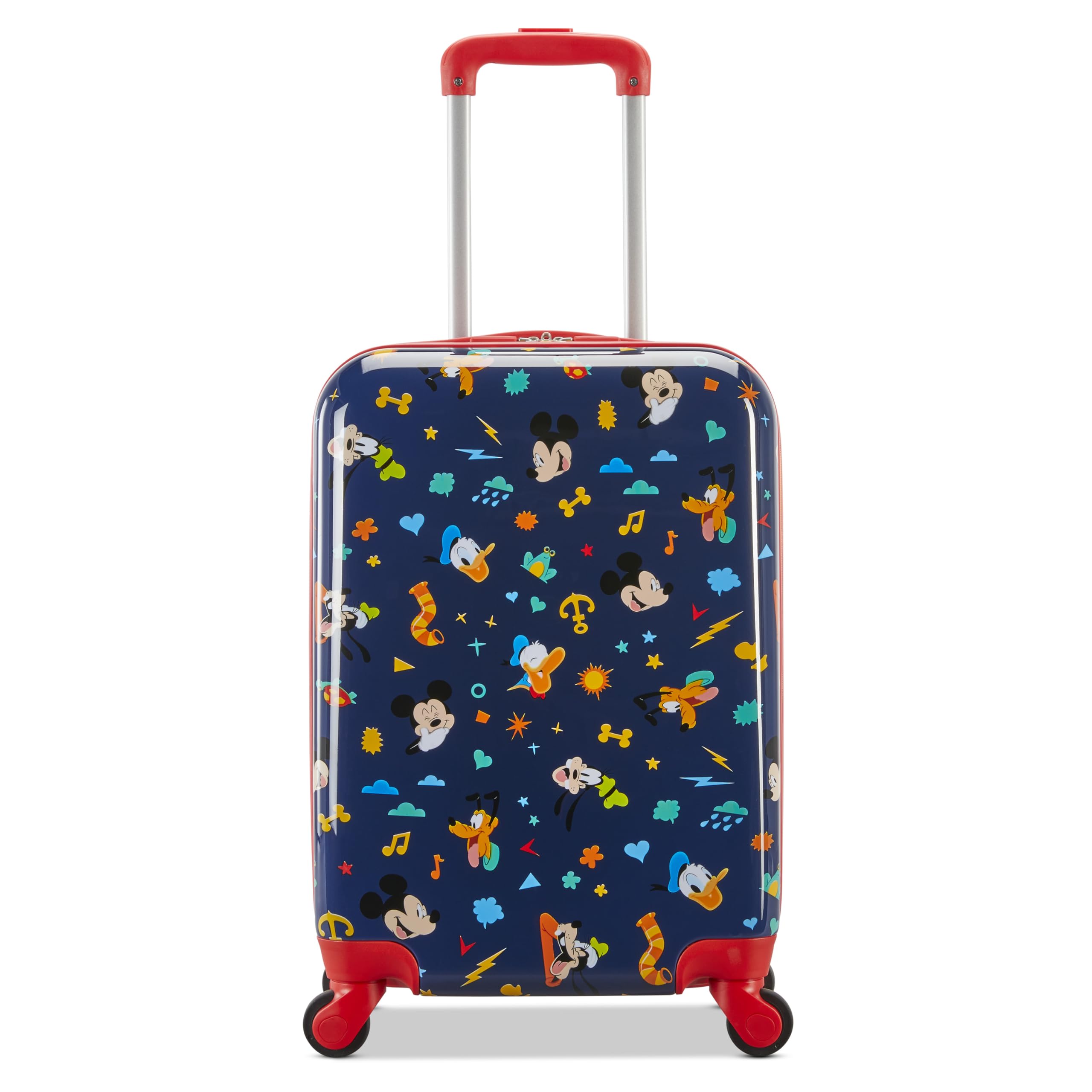 American Tourister Disney Carry-On 18-Inch Hardside Luggage with Spinner Wheels ( Mickey Mouse & Friends , Carry-On 18-Inch ) Mickey Mouse & Friends Carry On 18 Inch U1