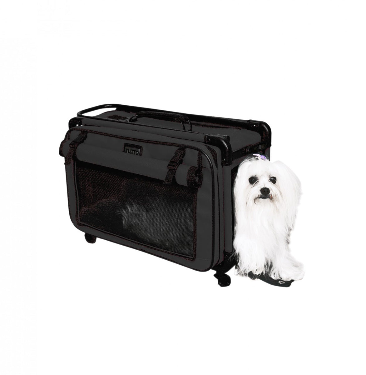 Tutto Lightweight Foldable Wheeled Pet Carriers ( Black , Large ) Black Large U3