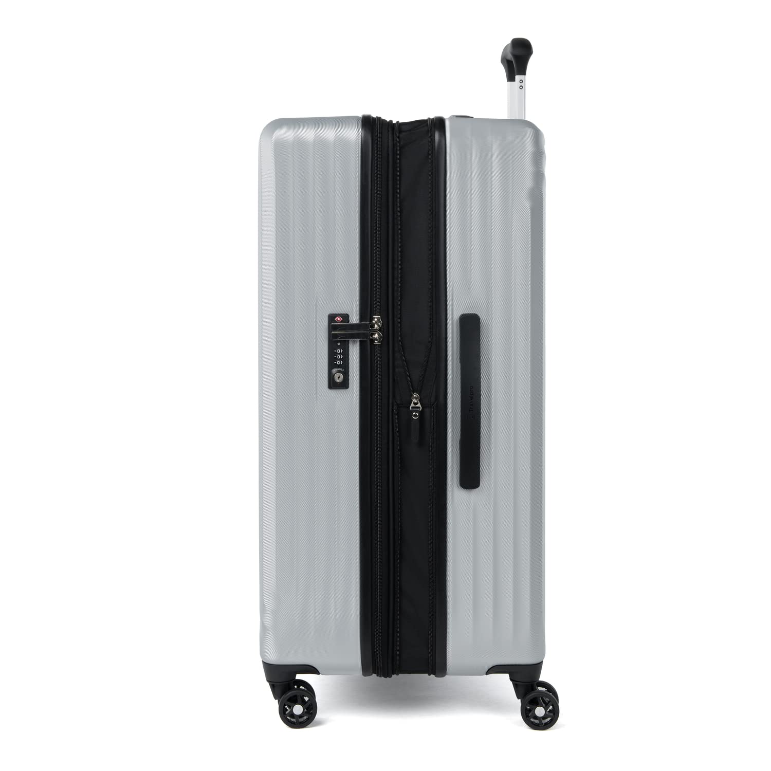 Travelpro Maxlite Air Hardside Expandable Luggage, 8 Spinner Wheels, Lightweight Hard Shell Polycarbonate ( Metallic Silver , Checked-Large 28-Inch ) Metallic Silver Checked Large 28 Inch U5