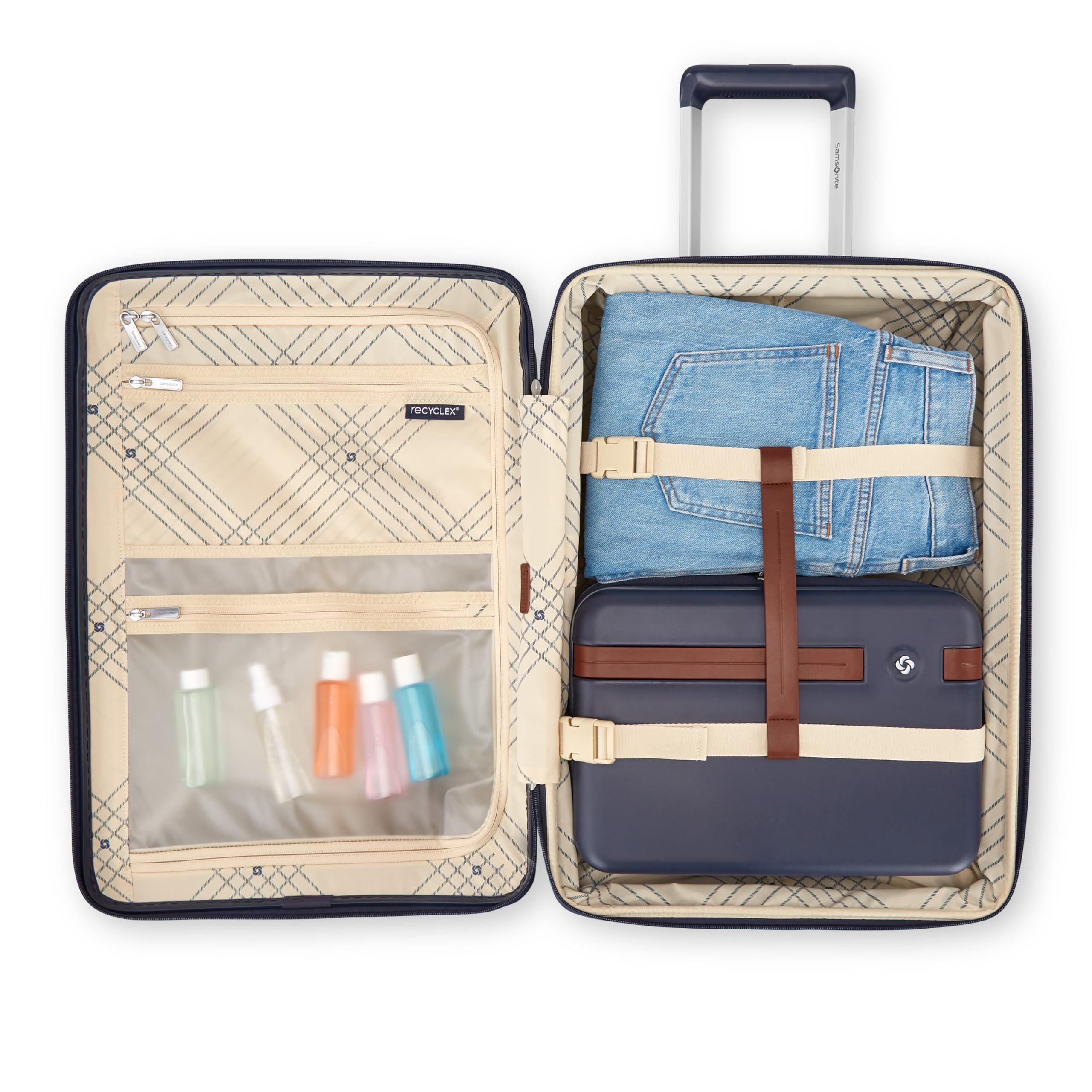 Samsonite Virtuosa Hardside Expandable Luggage with Spinner Wheels ( Navy , Carry-On 21-Inch ) Navy Carry On 21 Inch U2