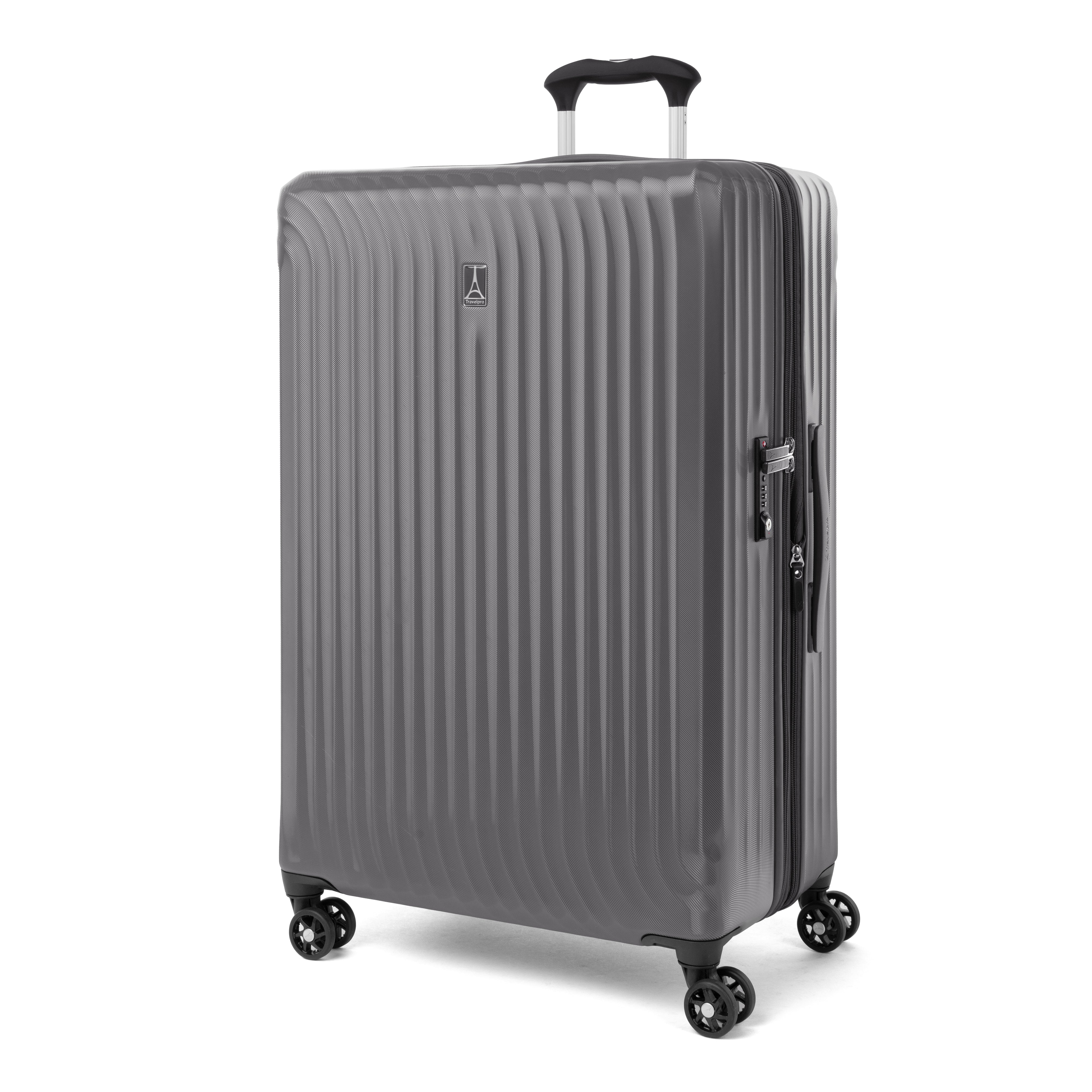 Travelpro Maxlite Air Hardside Expandable Luggage, 8 Spinner Wheels, Lightweight Hard Shell Polycarbonate Shadow Grey Checked Large 28 Inch U9