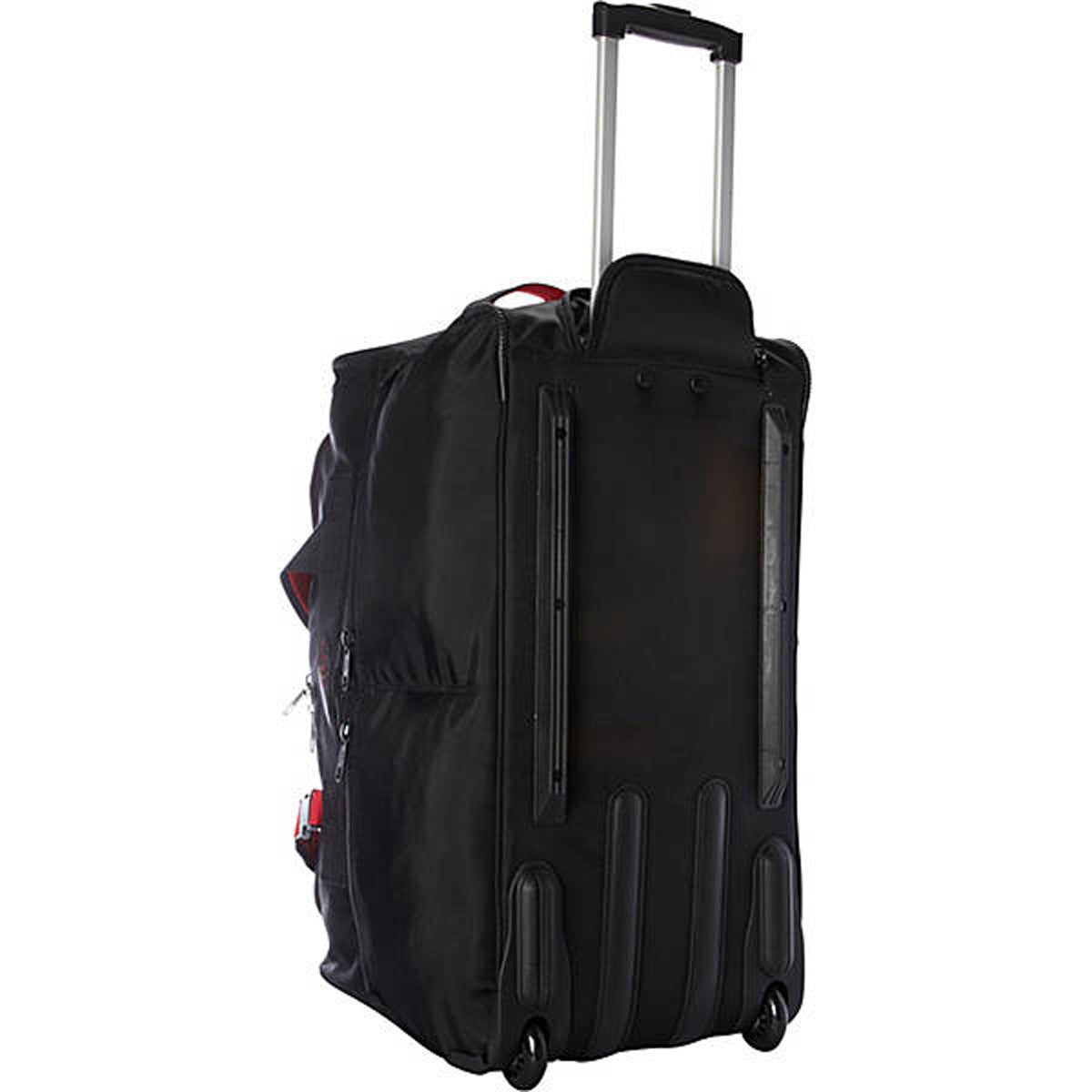 A.SAKS Luggage Lightweight Rolling Trolley Duffel with Wheels ( Black/Red , One Size ) Black/Red One Size U6