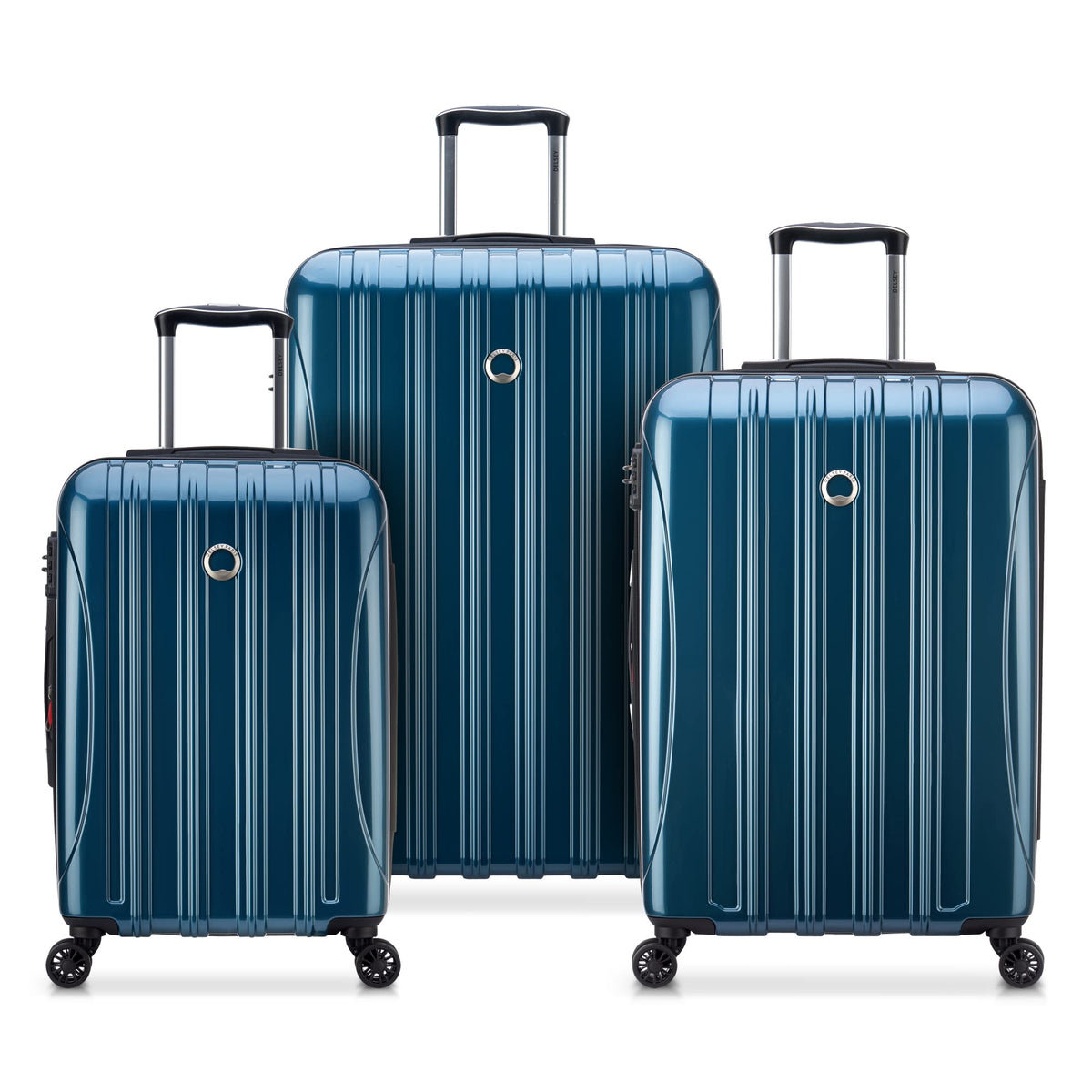 DELSEY Paris Helium Aero Hardside Expandable Luggage with Spinner Wheels Teal 3 Piece Set 19 25 29 U1