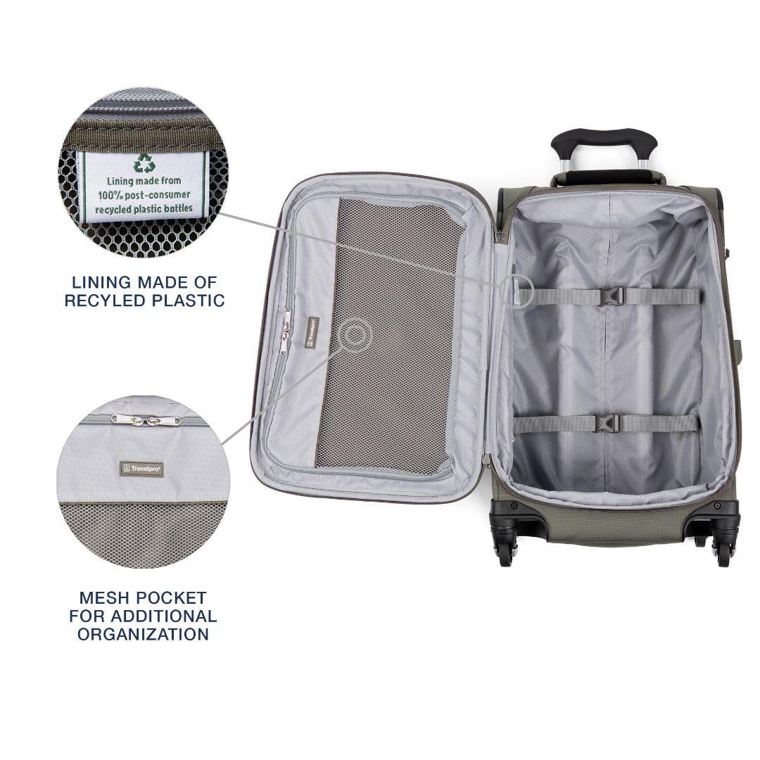 Travelpro Maxlite 5 Softside Expandable Luggage with 4 Spinner Wheels, Lightweight Suitcase, Men and Women ( Slate Green , Carry-on 21-Inch ) Slate Green Carry On 21 Inch U16