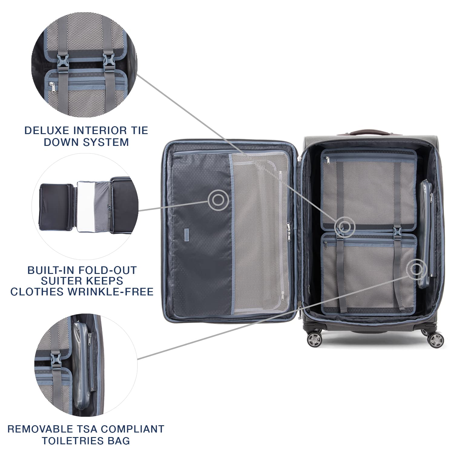Travelpro Platinum Elite Softside Expandable Checked Luggage, 8 Wheel Spinner Large Suitcase, TSA Lock, Men and Women ( Vintage Grey , Checked-Large 29-Inch ) Vintage Grey Checked Large 29 Inch U4