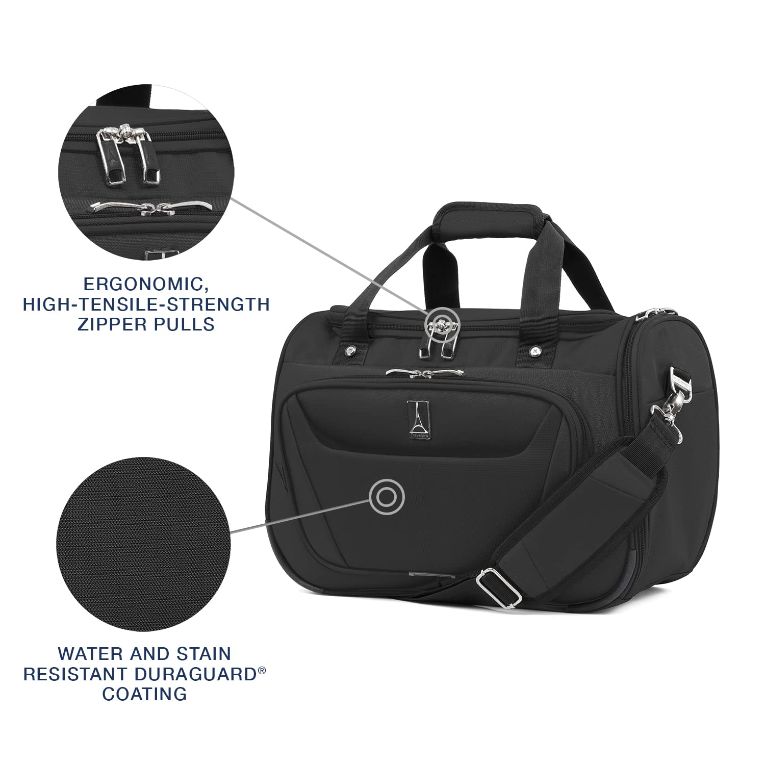 Travelpro Maxlite 5 Softside Lightweight Underseat Carry-On Travel Tote, Overnight Weekender Bag, Men and Women Black 18 Inch U12