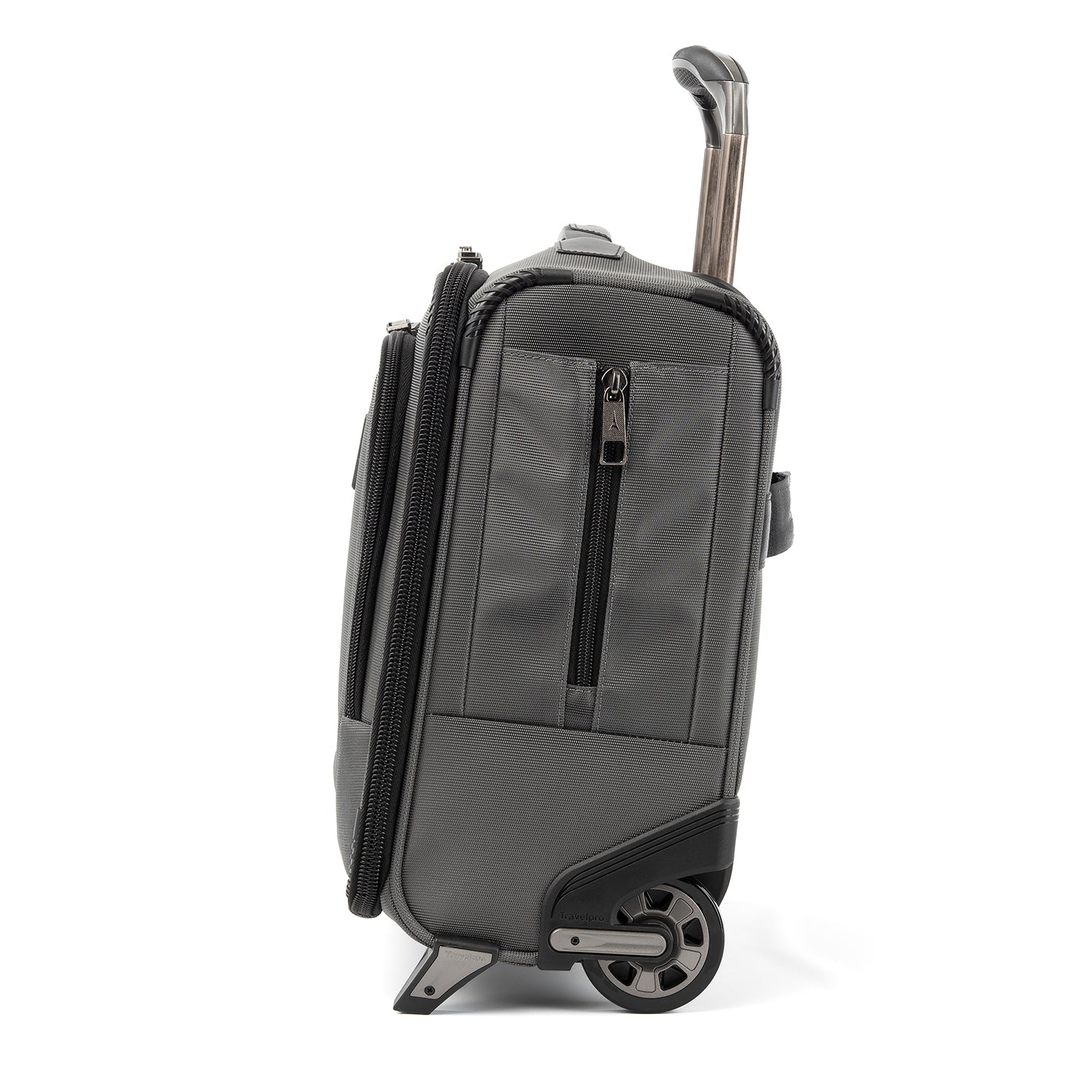 Travelpro Crew Versapack Carry-on 2 Wheel Upright Rolling Tote, 14-Inch Laptop or Tablet Pocket, Men and Women, Jet Black, 16.5-Inch ( Titanium Grey , One Size ) Titanium Grey One Size U1