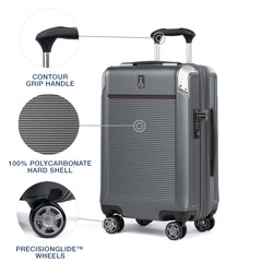 Travelpro Platinum Elite Hardside Expandable Spinner Wheel Luggage TSA Lock Hard Shell Polycarbonate Suitcase ( Vintage Grey , Carry-on 21-Inch ) Vintage Grey Carry On 21 Inch U1