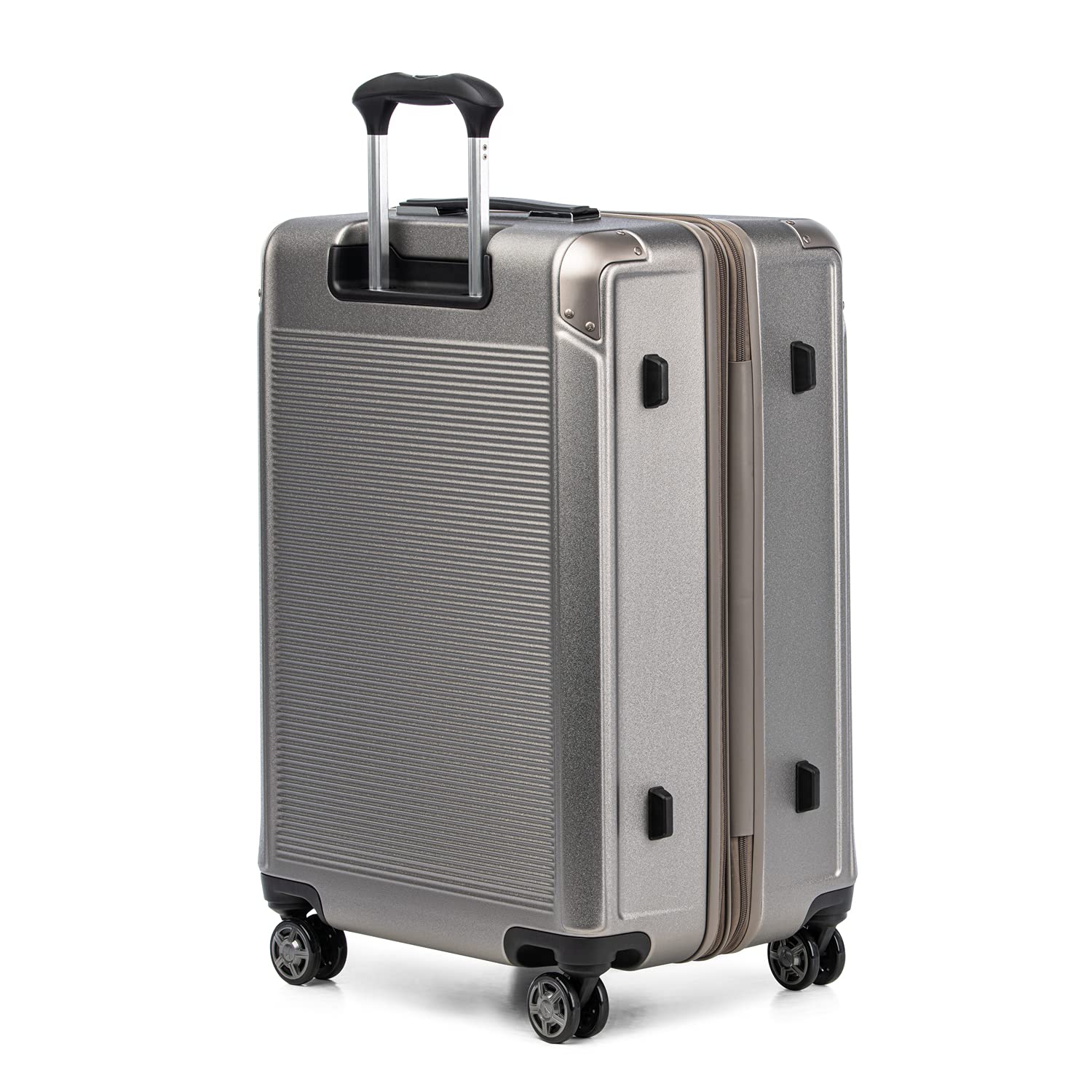 Travelpro Platinum Elite Hardside Expandable Spinner Wheel Luggage TSA Lock Hard Shell Polycarbonate Suitcase Metallic Sand Checked Medium 25 Inch U1