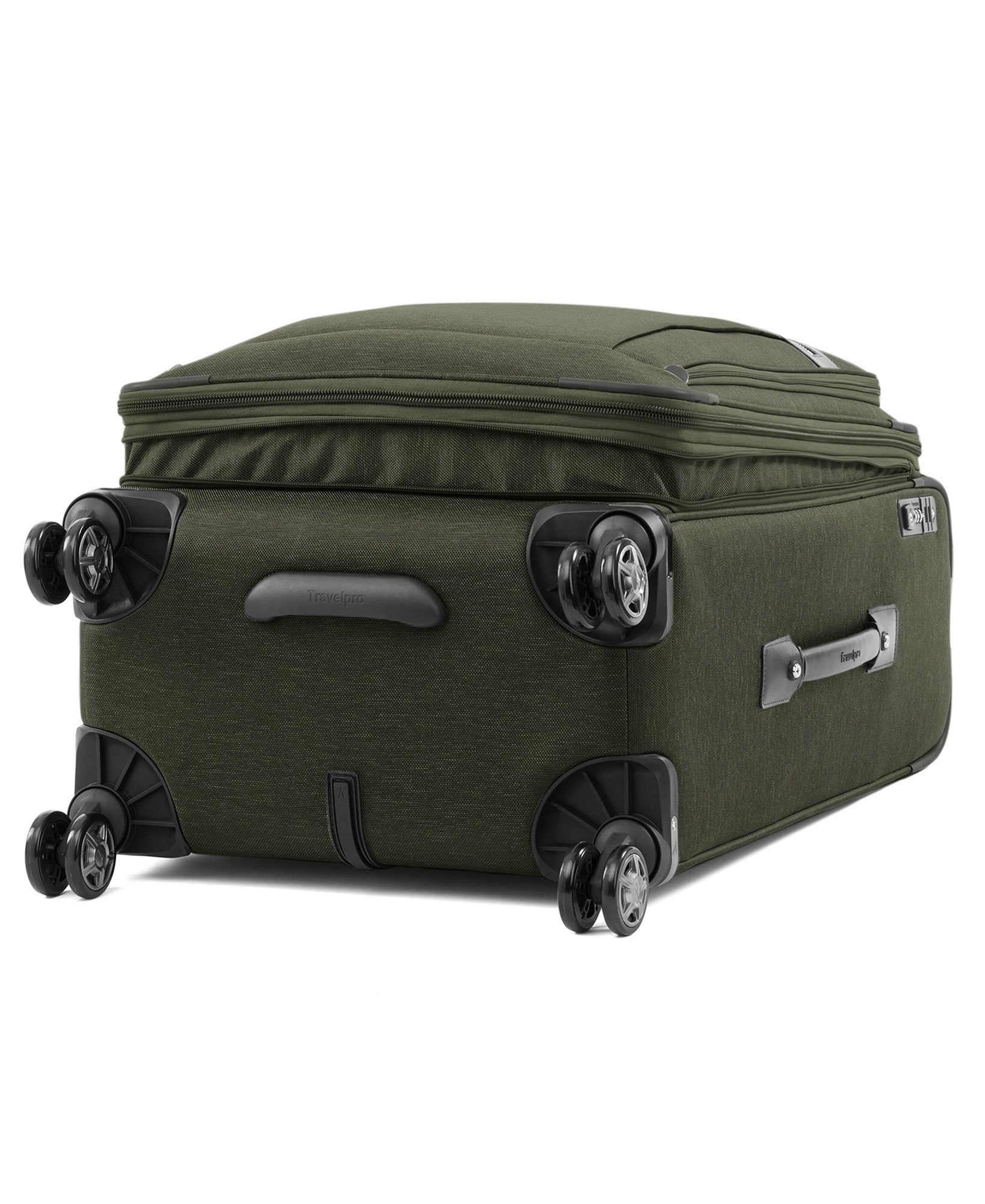 Travelpro Platinum Elite Softside Expandable Checked Luggage, 8 Wheel Spinner Suitcase, TSA Lock, Men and Women, Checked Medium 25-Inch ( Pilot Green , Checked-Medium 25-Inch ) Pilot Green Checked Medium 25 Inch U4