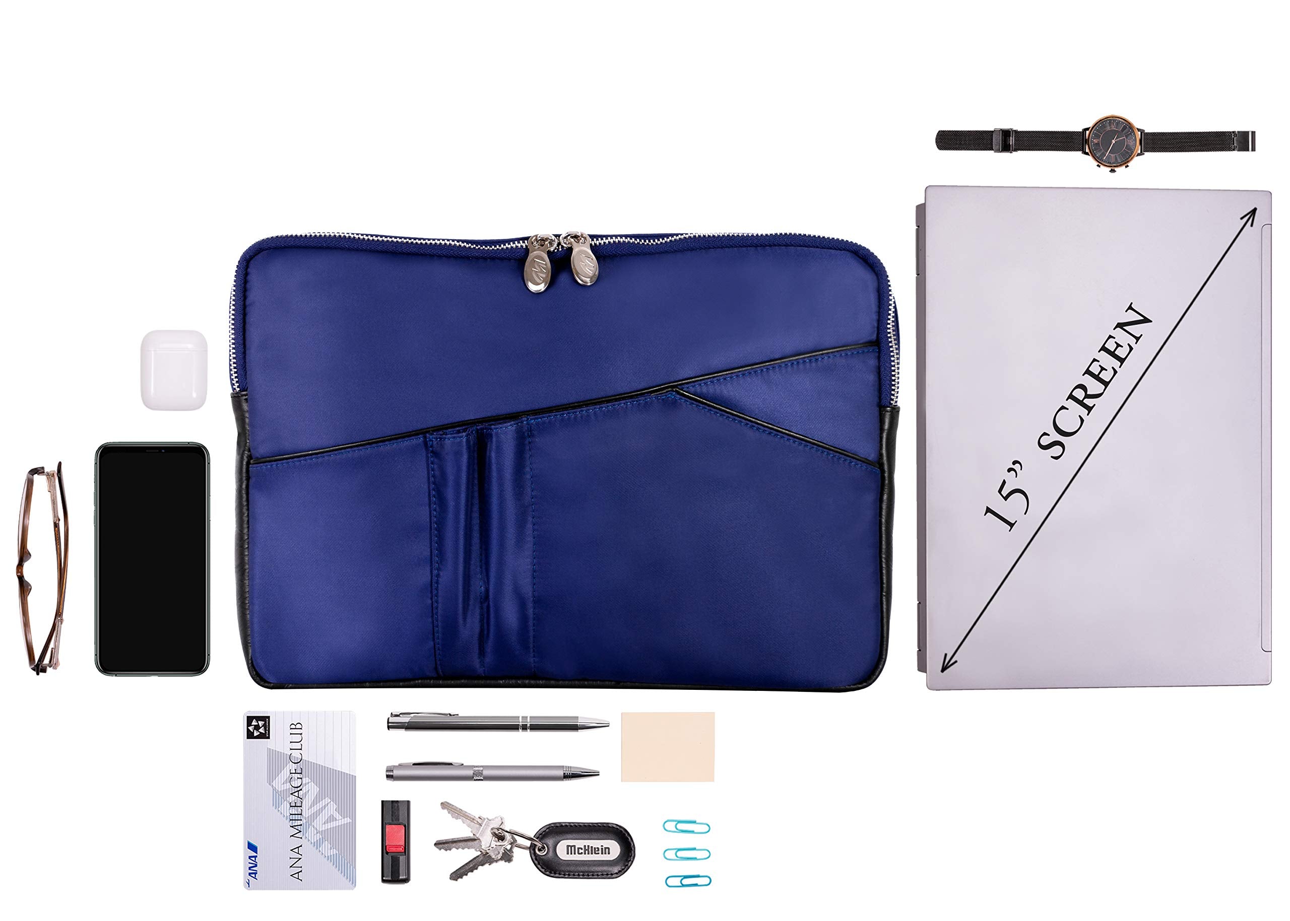 McKlein N Series Auburn 15" Nylon Laptop Sleeve ( Navy , One Size ) Navy One Size U1