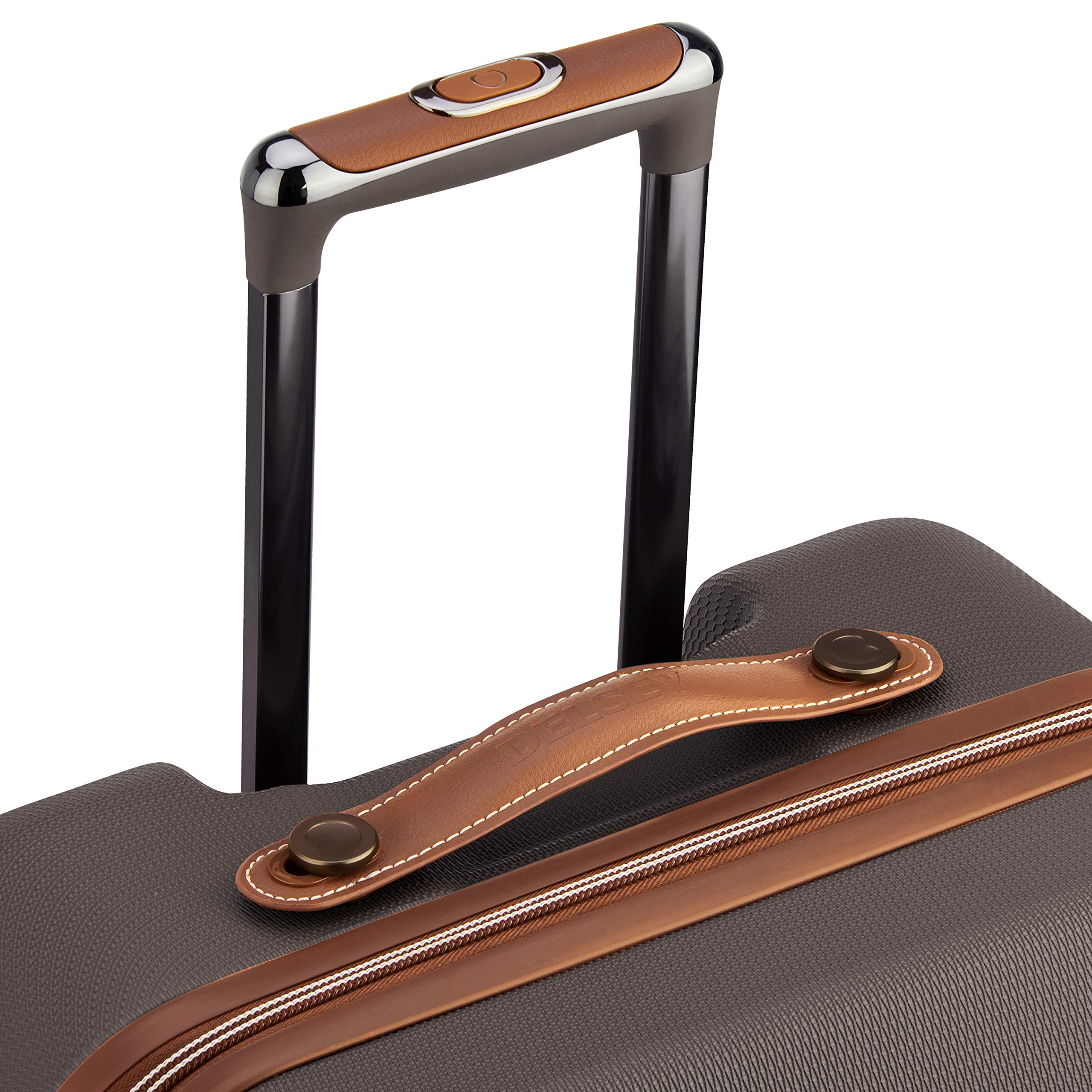 DELSEY Paris Chatelet Hardside Luggage with Spinner Wheels ( Chocolate Brown , Checked-Medium 24 Inch ) Chocolate Brown Checked Medium 24 Inch U6