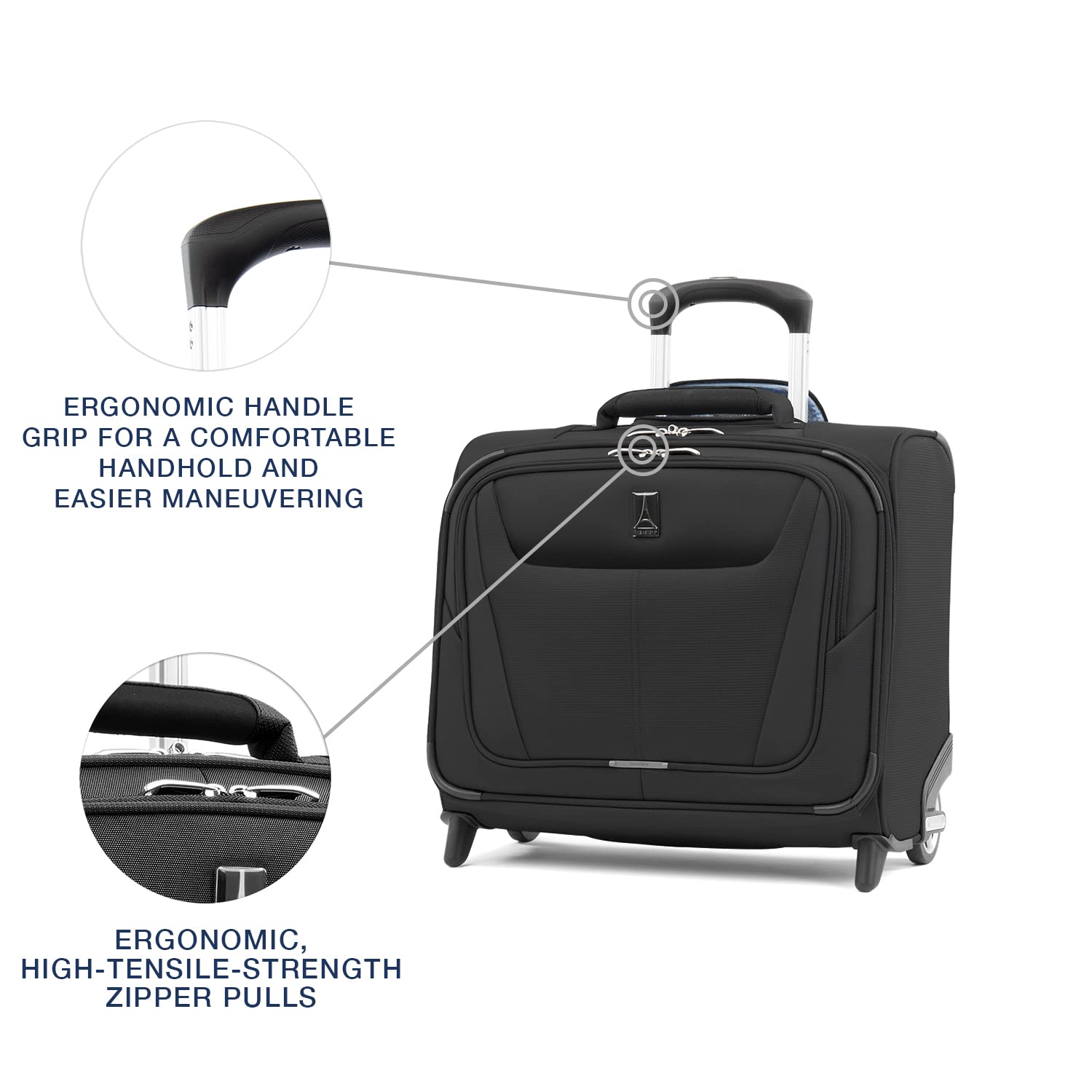 Travelpro Maxlite 5 Softside Lightweight Rolling Underseat Tote Upright 2 Wheel Bag, Men and Women ( Black , 16-Inch ) Black 16 Inch U24