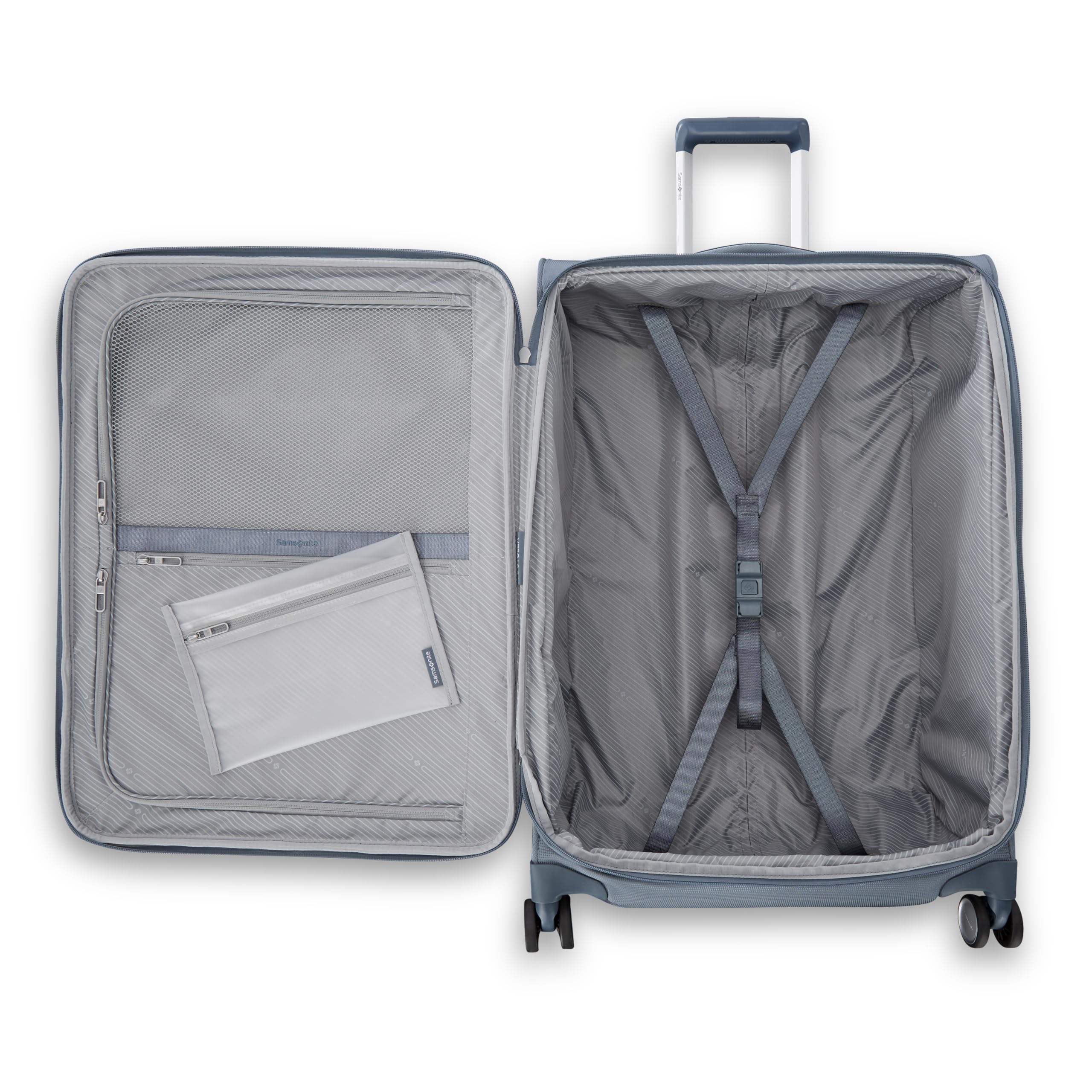 Samsonite UpLIFT Lightweight Softside Expandable Luggage ( Elemental Blue , Large Checked ) Elemental Blue Large Checked U5