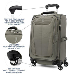Travelpro Maxlite 5 Softside Expandable Luggage with 4 Spinner Wheels, Lightweight Suitcase, Men and Women ( Slate Green , Carry-on 21-Inch ) Slate Green Carry On 21 Inch U16