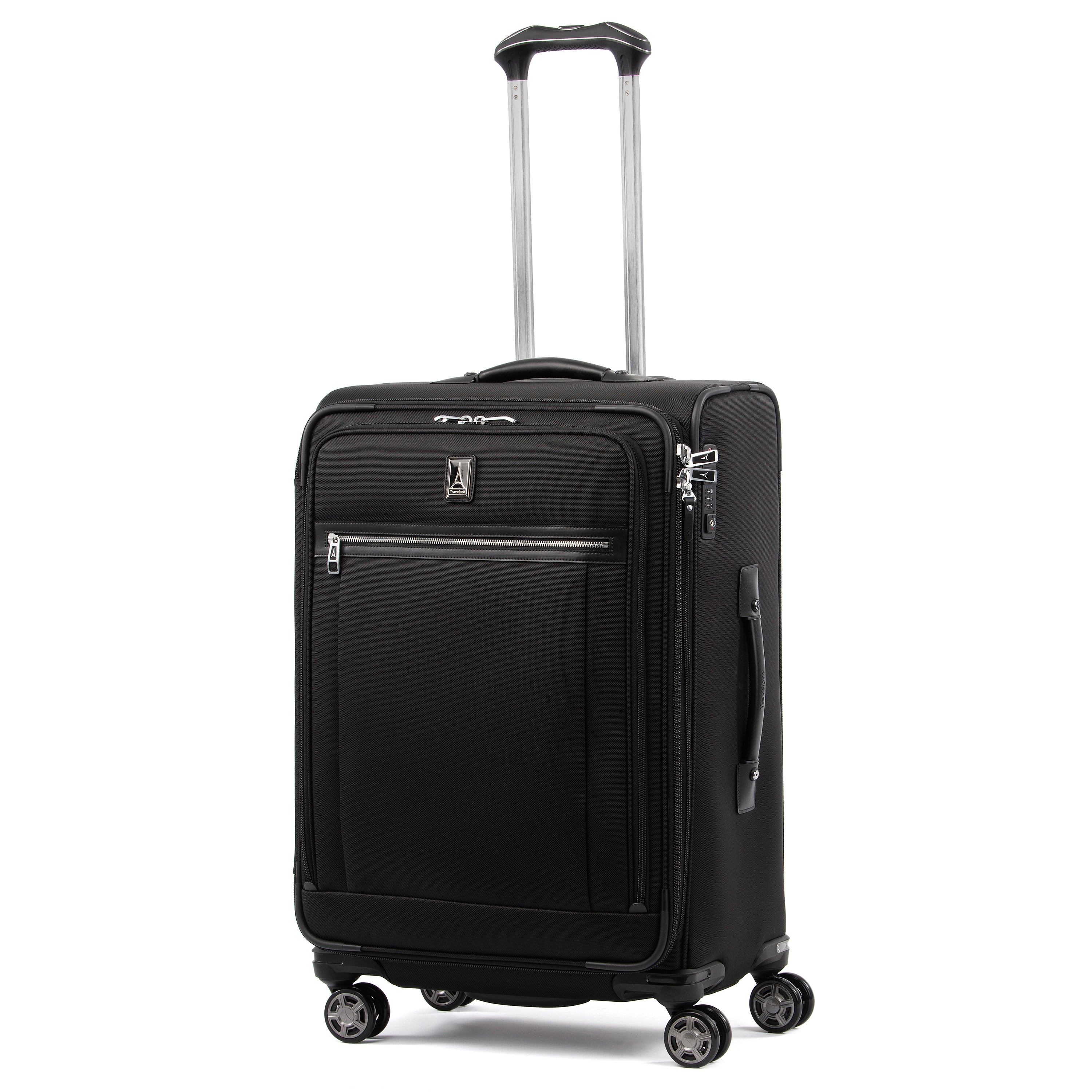 Travelpro Platinum Elite Softside Expandable Luggage, 8 Wheel Spinner Suitcase, USB Port, Suiter, Men and Women U2