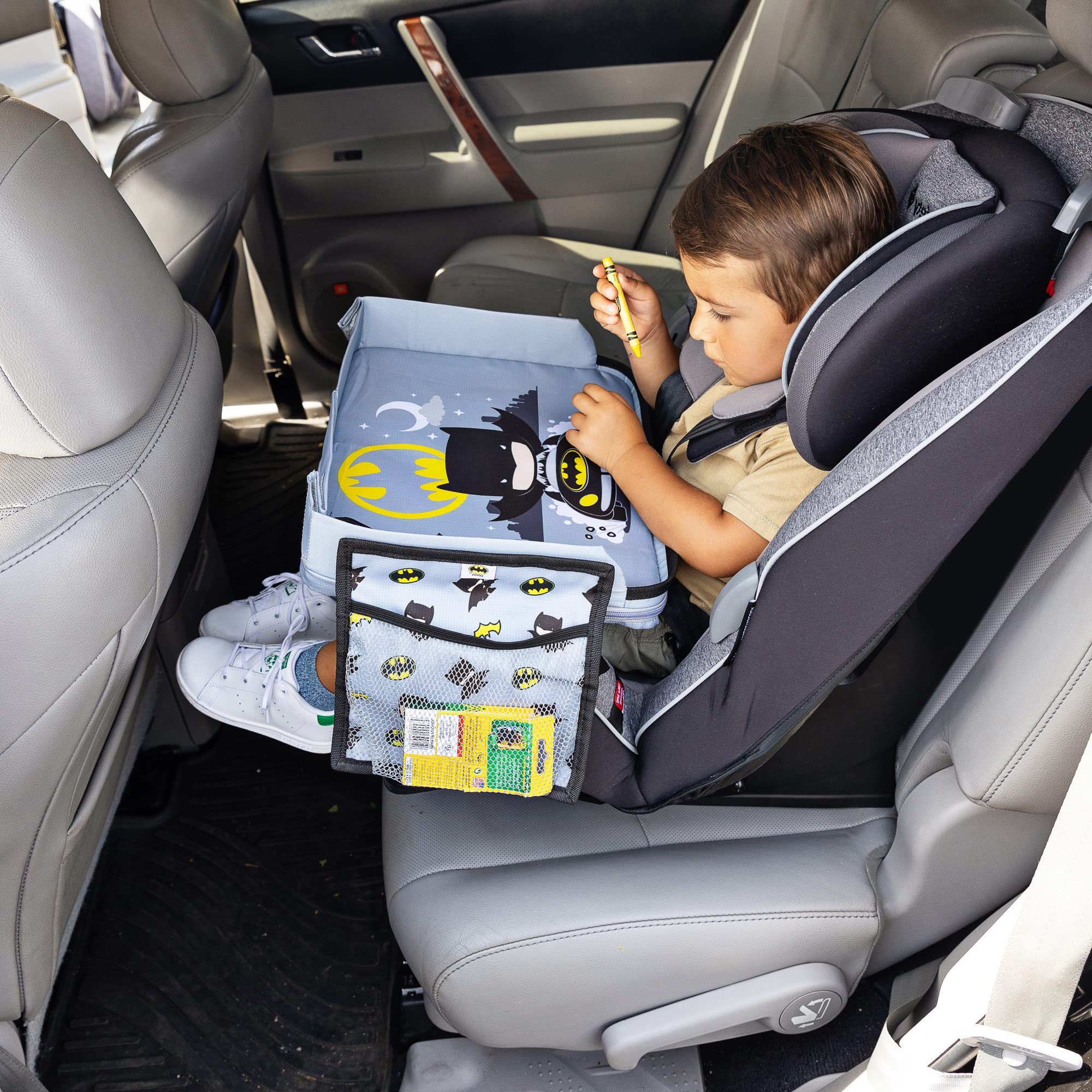 J.L. Childress DC Comics Batman 3-in-1 Travel Tray & iPad Tablet Holder, Car Seat Lap Tray for Toddlers & Kids   U1