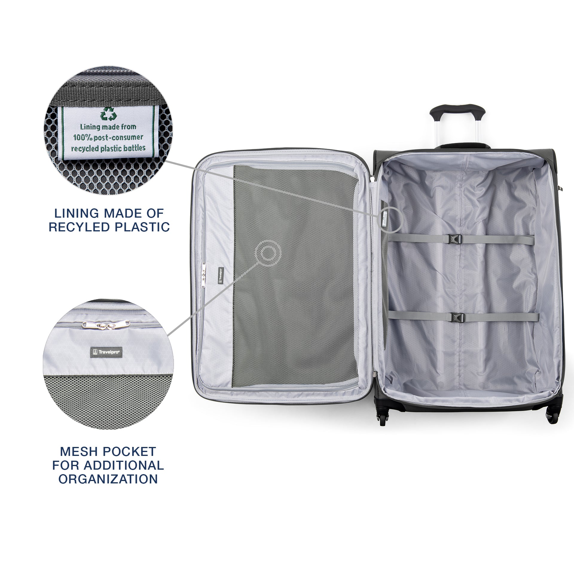 Travelpro Maxlite 5 Softside Expandable Luggage with 4 Spinner Wheels, Lightweight Suitcase, Men and Women Shadow Grey Checked Large 29 Inch U6