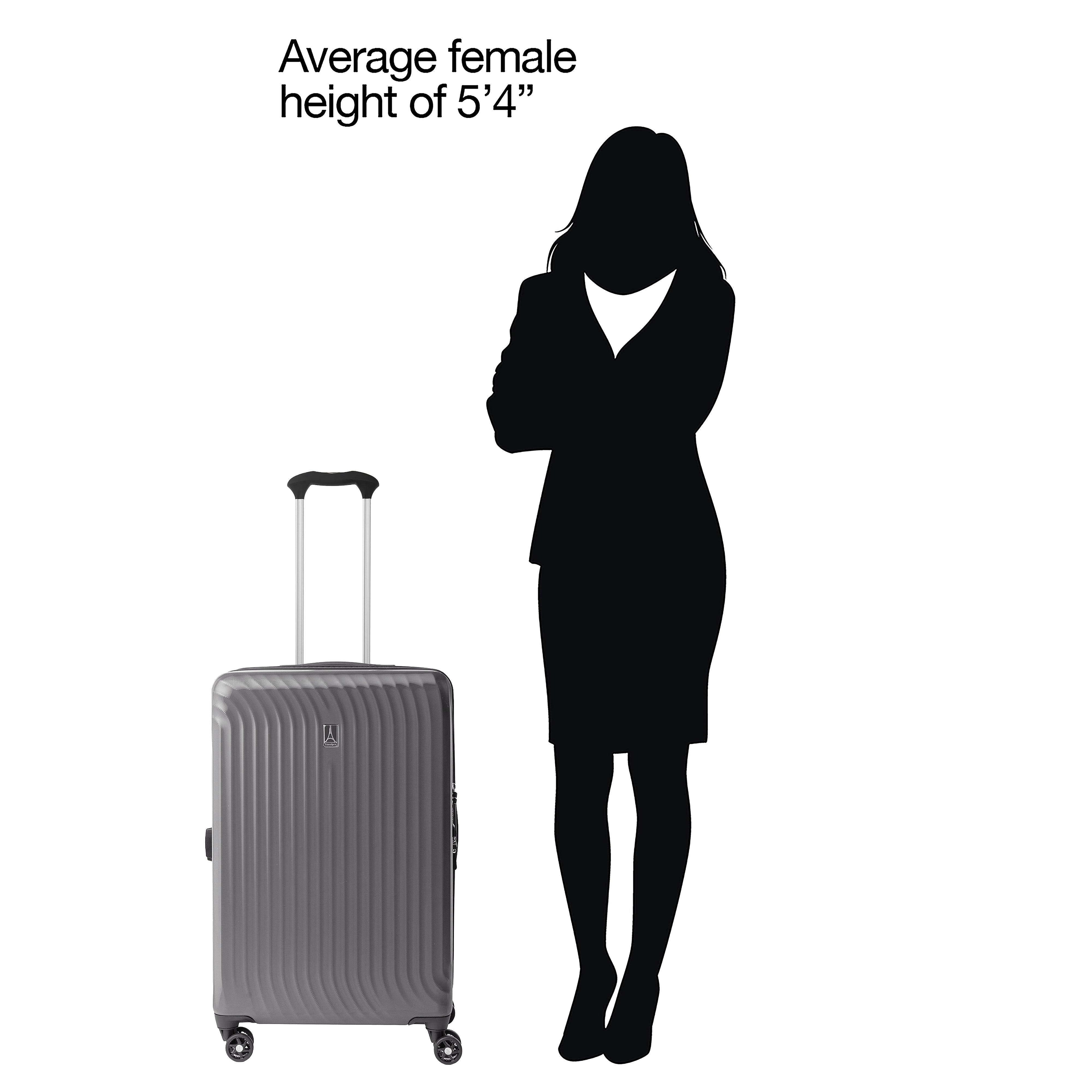 Travelpro Maxlite Air Hardside Expandable Luggage, 8 Spinner Wheels, Lightweight Hard Shell Polycarbonate ( Shadow Grey , Checked-Medium 25-Inch ) Shadow Grey Checked Medium 25 Inch U10