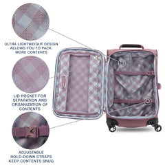 Travelpro Maxlite 5 Softside Expandable Luggage with 4 Spinner Wheels, Lightweight Suitcase, Men and Women ( Dusty Rose Pink , Carry-on 21-Inch ) Dusty Rose Pink Carry On 21 Inch U7