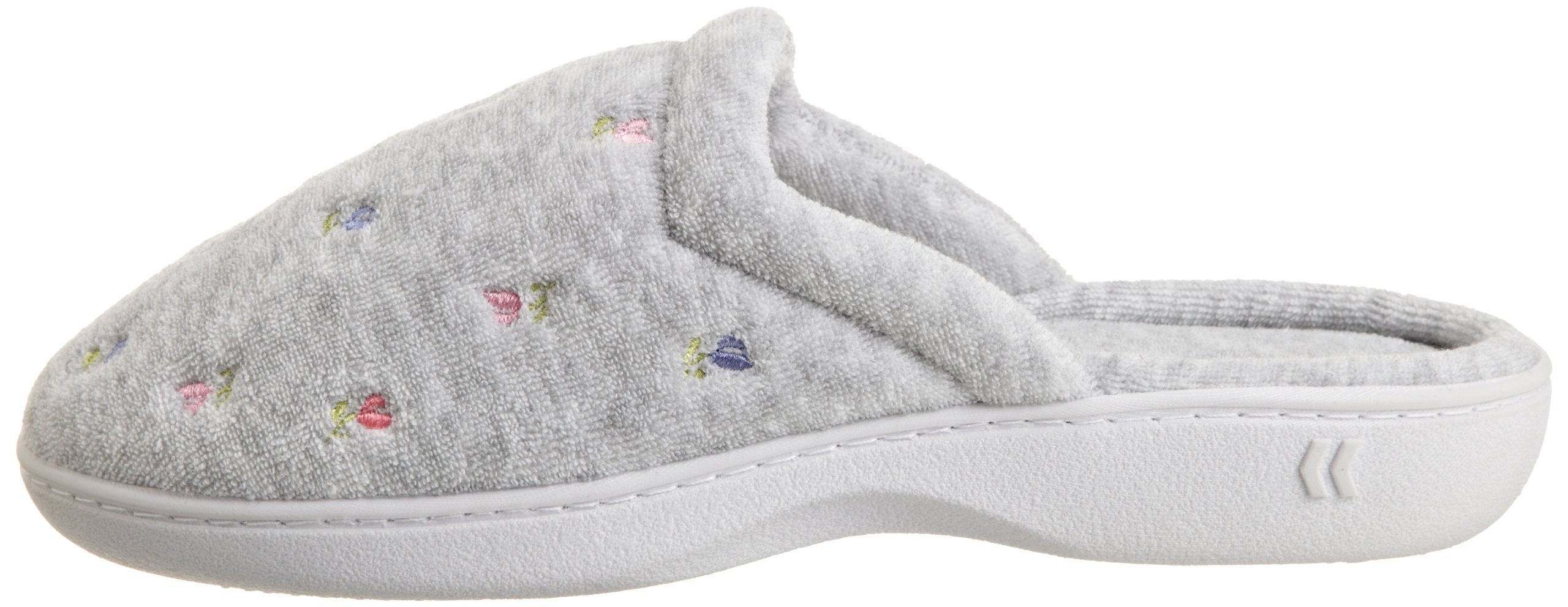 Isotoner Women's Terry Embroidered Scalloped Clog ( Heather Grey , 6.5/7 ) Heather Grey 6 5 7 U1