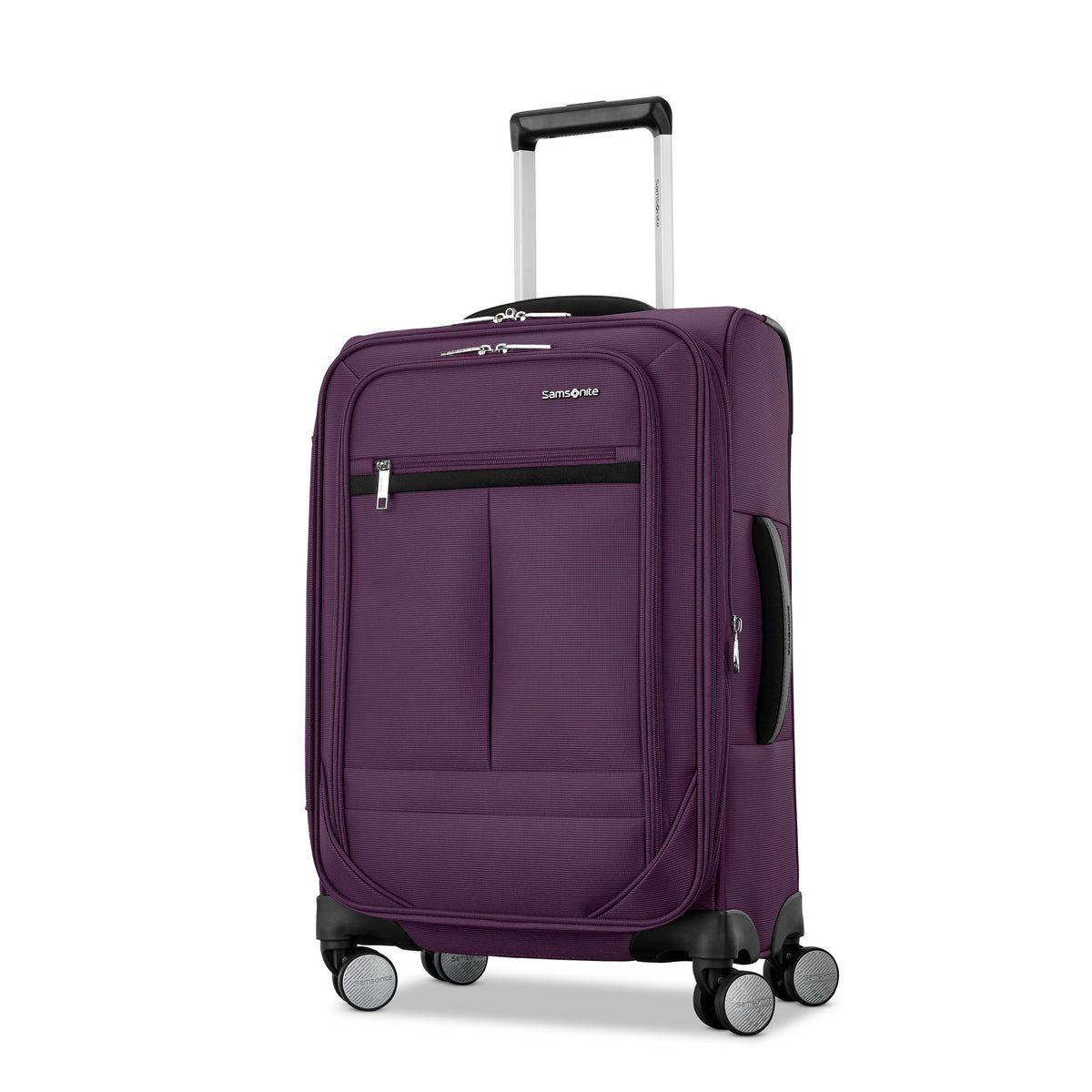 Samsonite Element Carry-On Soft-Sided Expandable 21-Inch Suitcase: Airline Approved for Most Major Airlines, Durable, 360 Spinner Wheels, Adjustable Handle, 2 Front & Side Pocket ( Purple , 21-Inch Carry-On ) Purple 21 Inch Carry On U5