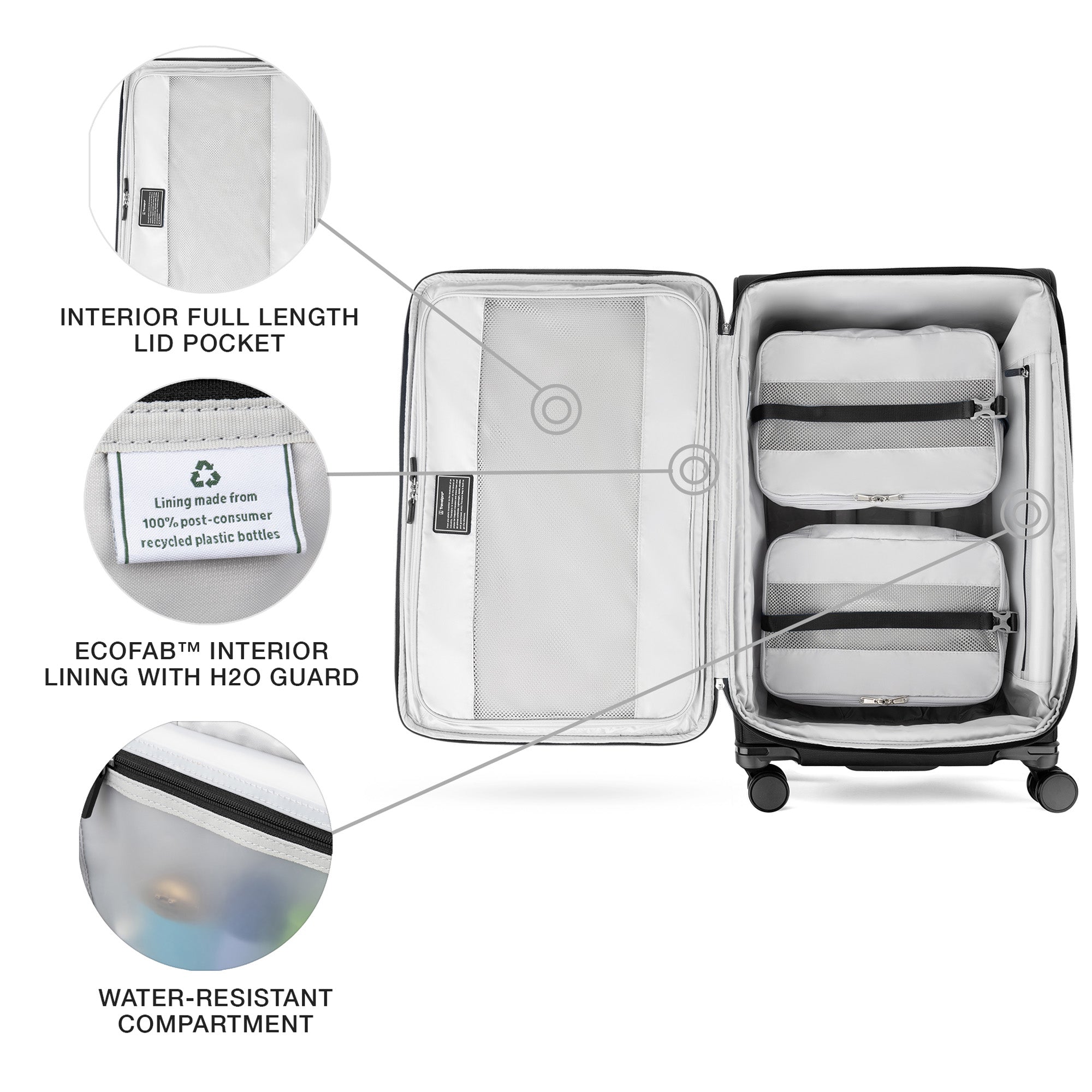 Travelpro VersaPack+ Lightweight Softside Expandable Checked Luggage, 8 Spinner, TSA Lock, Checked Large 29-Inch ( Black , Checked Large ) Black Checked Large U4