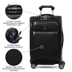 Travelpro Platinum Elite Softside Expandable Checked Luggage, 8 Wheel Spinner Large Suitcase, TSA Lock, Men and Women ( Shadow Black , Carry-On 21-Inch ) Shadow Black Carry On 21 Inch U33