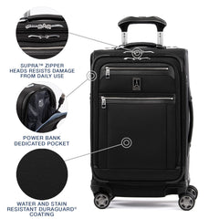 Travelpro Platinum Elite Softside Expandable Checked Luggage, 8 Wheel Spinner Large Suitcase, TSA Lock, Men and Women ( Shadow Black , Carry-On 21-Inch ) Shadow Black Carry On 21 Inch U26