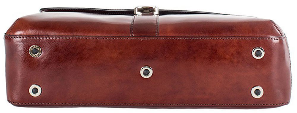 Bosca Old Leather Single Gusset Flapover Brief ( Dark Brown , One Size ) Dark Brown One Size U3