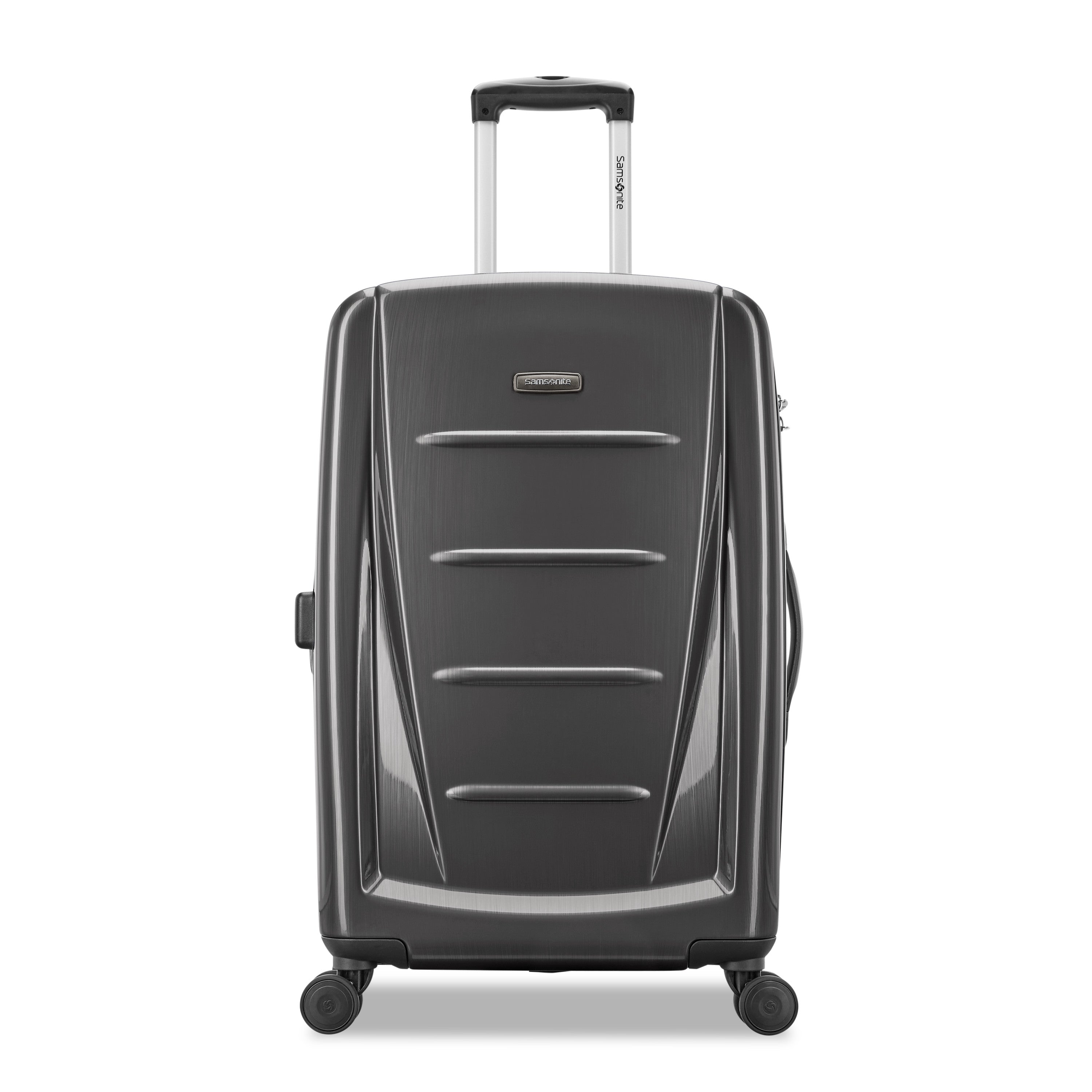 Samsonite Winfield 2 Hardside Luggage with 360 Spinner Wheels, TSA Lock, Airline Approved ( Charcoal , Checked-Medium 24-Inch ) Charcoal Checked Medium 24 Inch U5