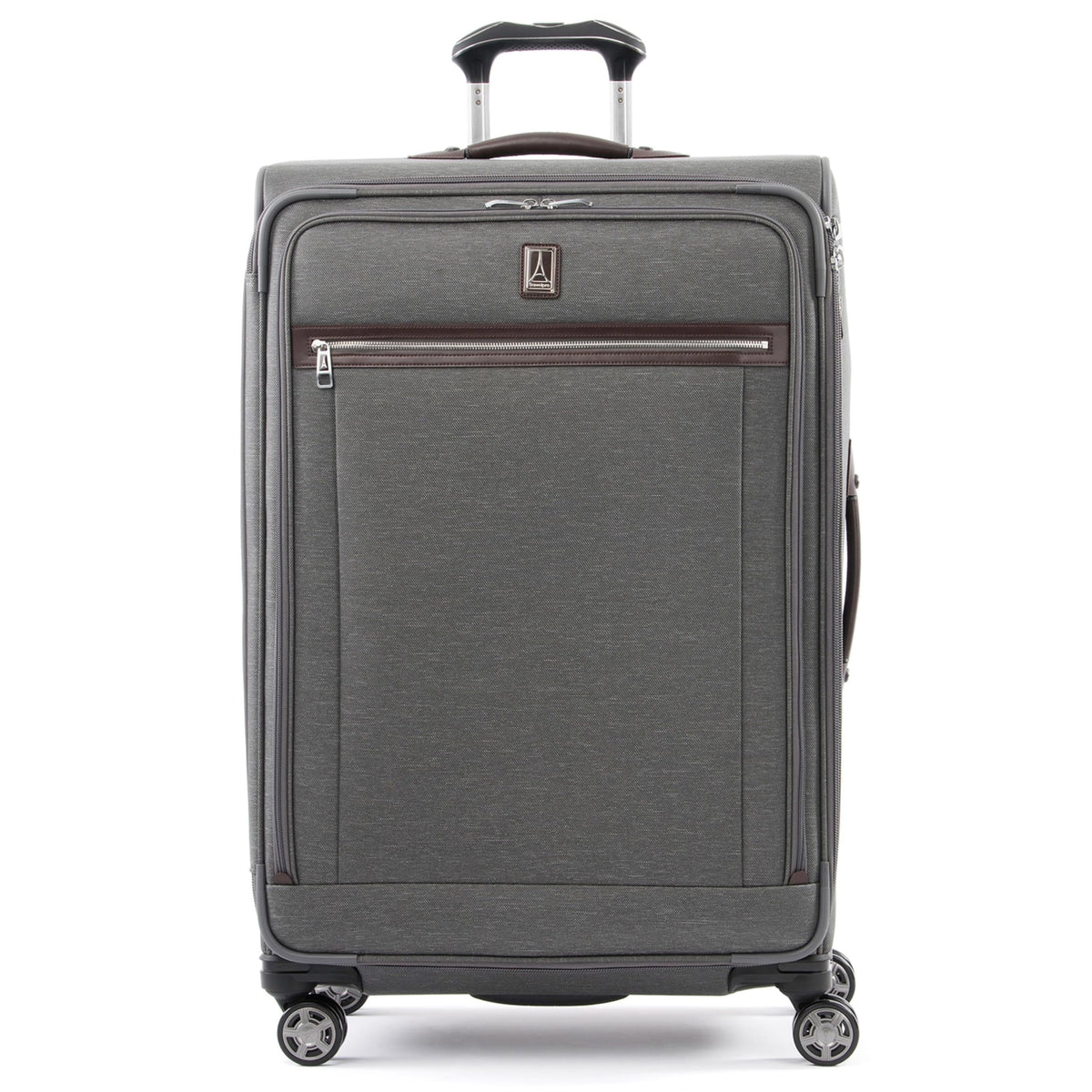 Travelpro Platinum Elite Softside Expandable Checked Luggage, 8 Wheel Spinner Large Suitcase, TSA Lock, Men and Women ( Vintage Grey , Checked-Large 29-Inch ) Vintage Grey Checked Large 29 Inch U4