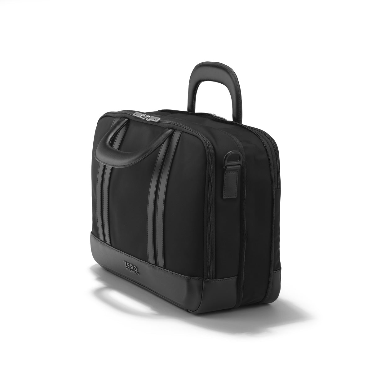 ZERO Halliburton The Journal Nylon Lightweight Briefcase ( Black , Expandable Briefcase ) Black Expandable Briefcase U1
