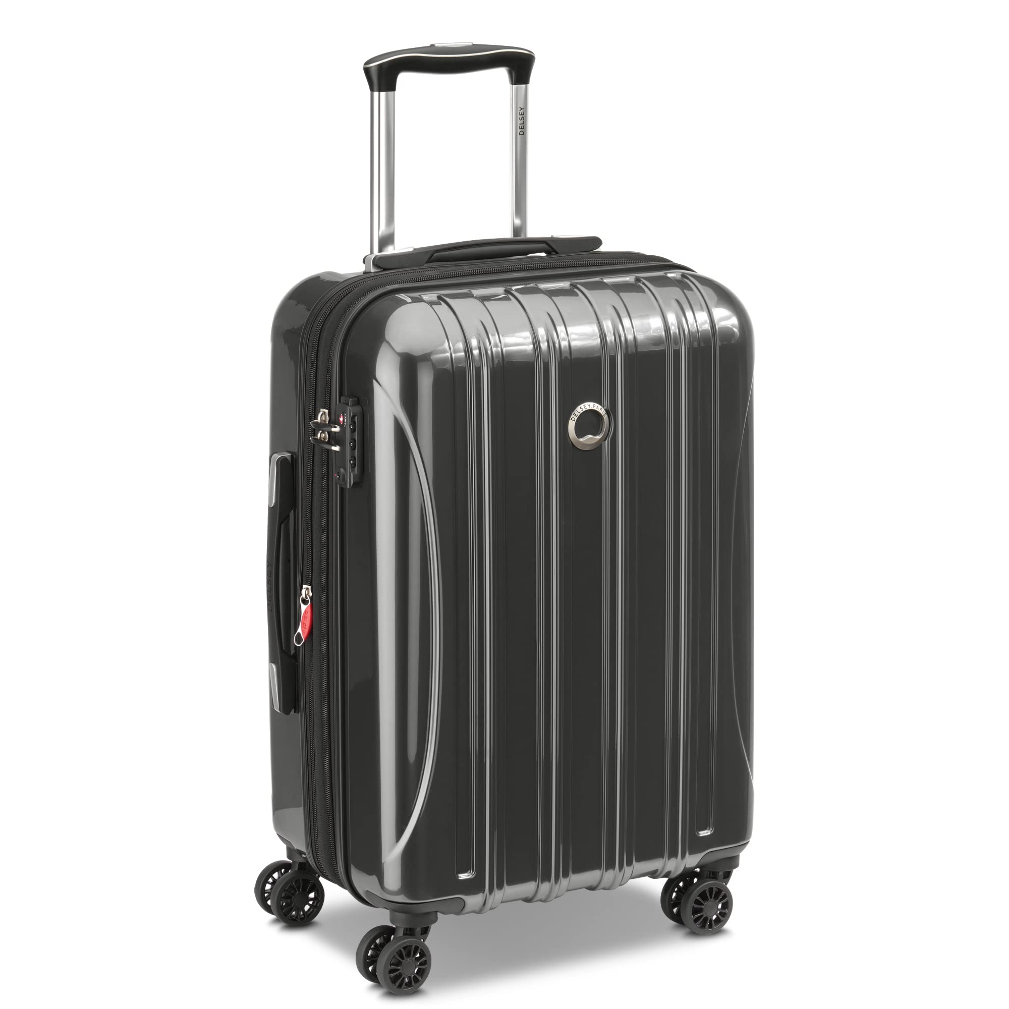 DELSEY Paris Helium Aero Hardside Expandable Luggage with Spinner Wheels ( Brushed Charcoal , Carry-On 21 Inch ) Brushed Charcoal Carry On 21 Inch U12