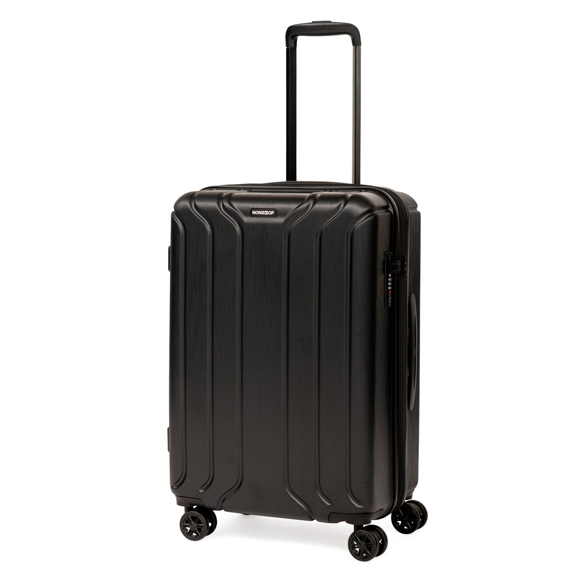 NONSTOP NEW YORK Luggage Expandable Spinner Wheels hard side shell Travel Suitcase Lightweight, TSA Lock, Double USB Port  ( Black , 3-Piece Set (20/24/28) ) Black 3 Piece Set 20 24 28 U44