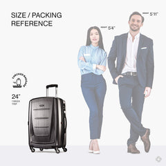 Samsonite Winfield 2 Hardside Luggage with 360 Spinner Wheels, TSA Lock, Airline Approved ( Charcoal , Checked-Medium 24-Inch ) Charcoal Checked Medium 24 Inch U3