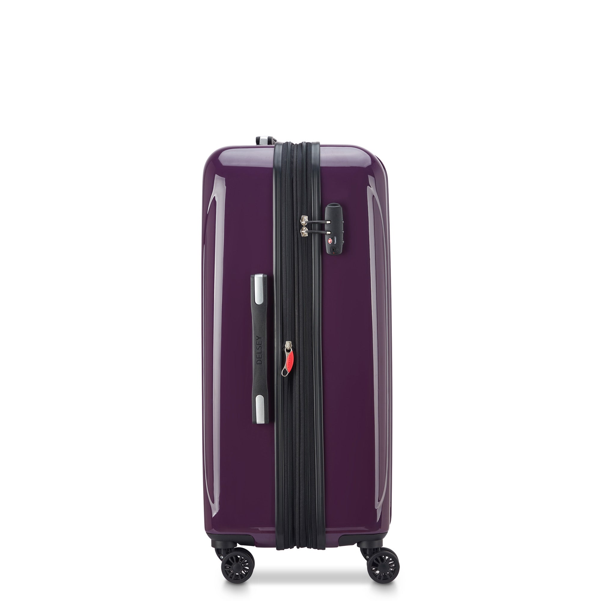 DELSEY Paris Helium Aero Hardside Expandable Luggage with Spinner Wheels ( Plum , Checked-Medium 25 Inch ) Plum Checked Medium 25 Inch U6
