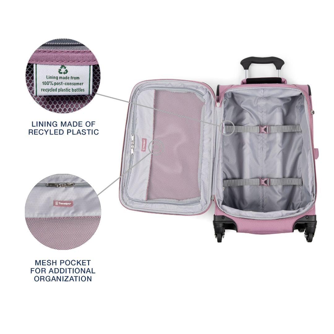 Travelpro Maxlite 5 Softside Expandable Luggage with 4 Spinner Wheels, Lightweight Suitcase, Men and Women ( Orchid Pink Purple , Carry-on 21-Inch ) Orchid Pink Purple Carry On 21 Inch U5
