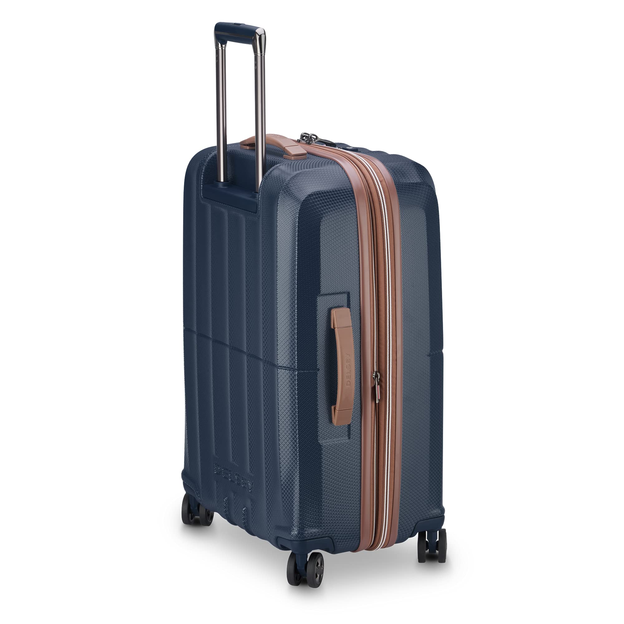 DELSEY Paris Carrousel Hardside Expandable Luggage with Spinner Wheels Navy Checked Medium 24 Inch U1