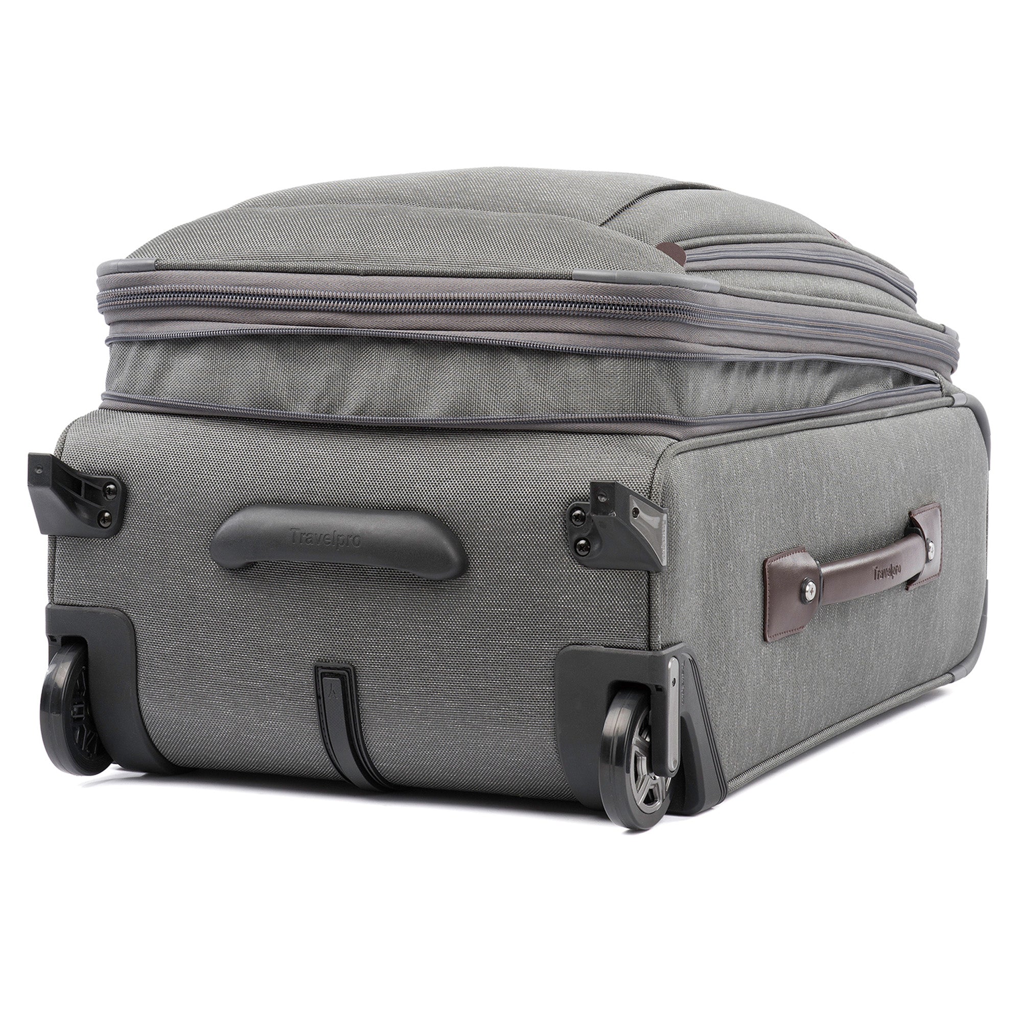 Travelpro Platinum Elite Softside Expandable Luggage, 2 Wheel Upright Suitcase, USB Port, Men and Women ( Vintage Grey , Carry On 22 Inch ) Vintage Grey Carry On 22 Inch U2