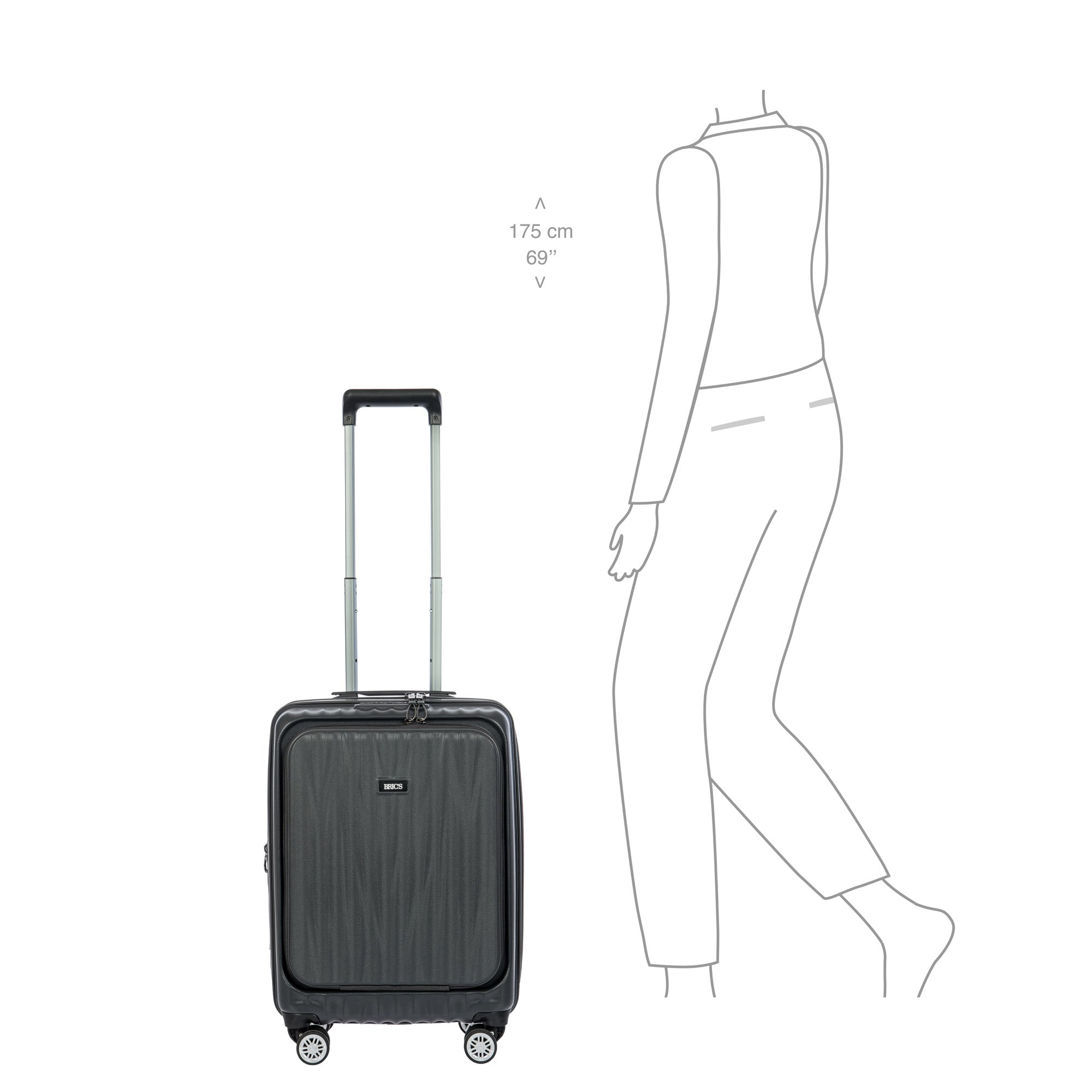 Bric's Cervia 21" Spinner Carry-on with Front Pocket ( Dark Grey , 21-Inch ) Dark Grey 21 Inch U2