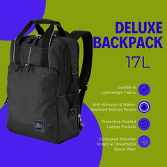 Skyway Luggage Rainier Backpack, Eco-Friendly,  Made of 100% rPET Travel Laptop Bag for Women & Men ( Crater Black , 17L ) Crater Black 17 L U1