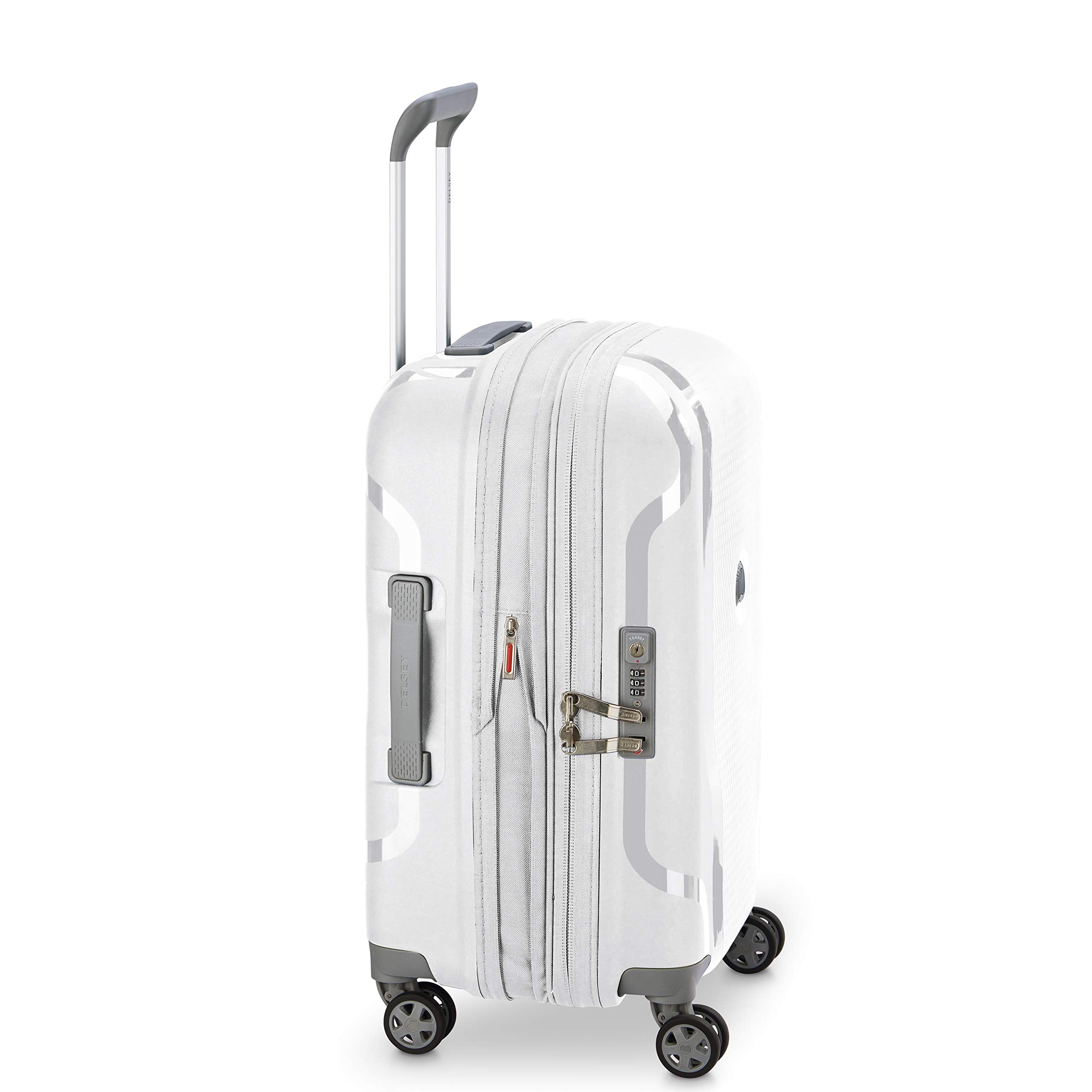 DELSEY Paris Clavel Hardside Expandable Luggage with Spinner Wheels ( WHITE , Carry-On 19 Inch ) WHITE Carry On 19 Inch U11