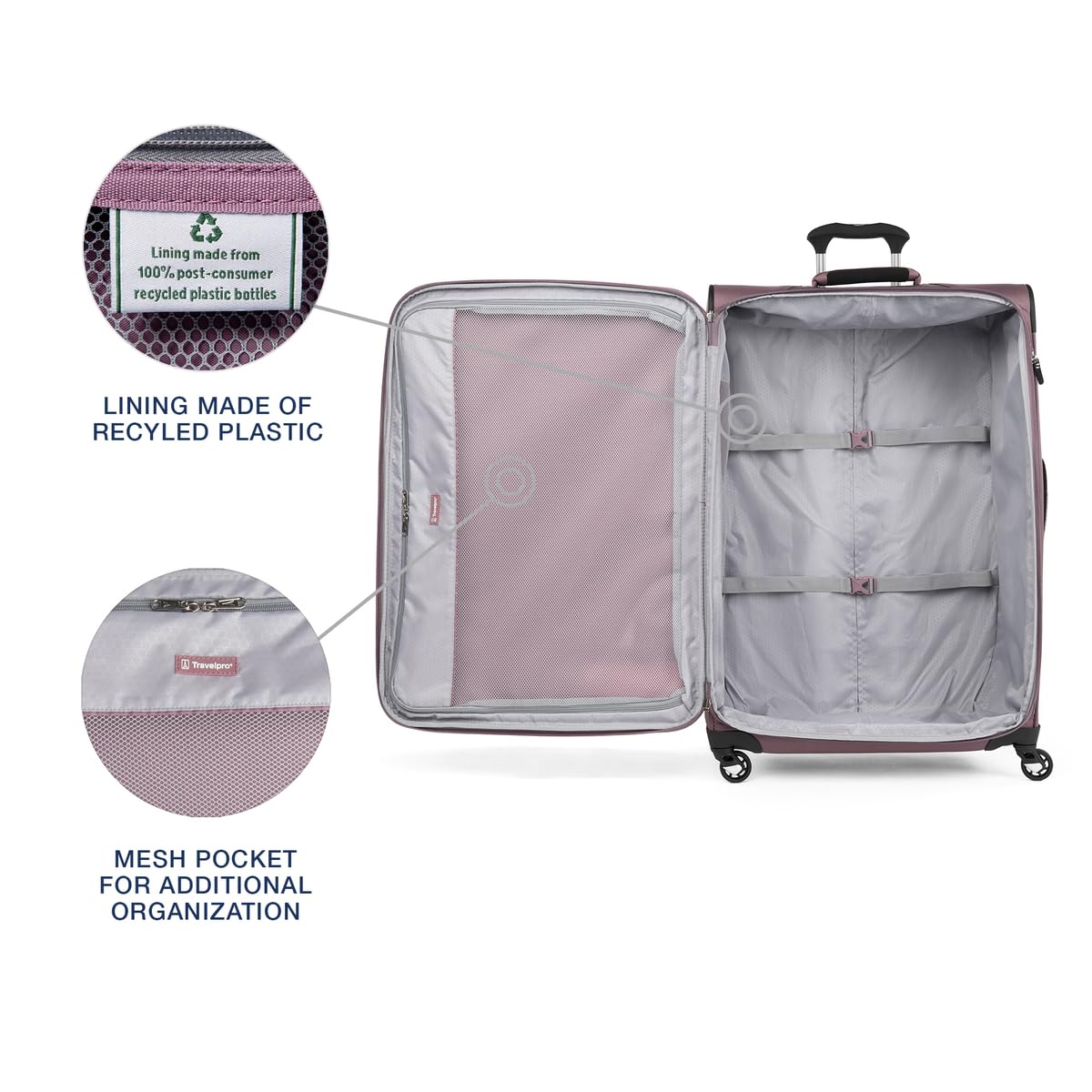 Travelpro Maxlite 5 Softside Expandable Luggage with 4 Spinner Wheels, Lightweight Suitcase, Men and Women ( Dusty Rose Pink , Checked-Large 29-Inch ) Dusty Rose Pink Checked Large 29 Inch U9