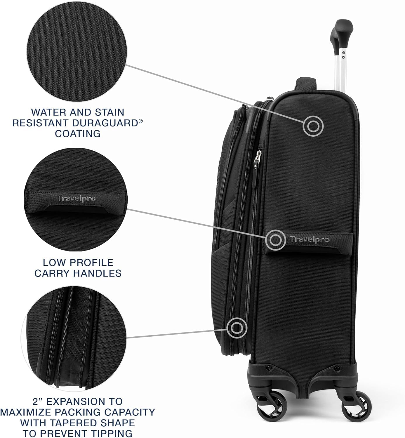 Travelpro Maxlite 5 Softside Expandable Luggage with 4 Spinner Wheels, Lightweight Suitcase, Men and Women ( Black , 3-Piece Set (21/25/29) ) Black 3 Piece Set 21 25 29 U2
