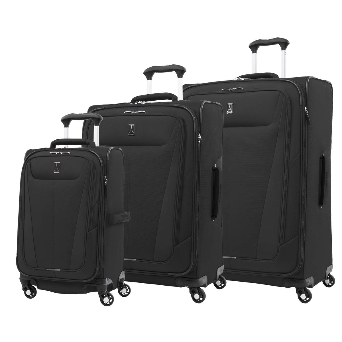 Travelpro Maxlite 5 Softside Expandable Luggage with 4 Spinner Wheels, Lightweight Suitcase, Men and Women ( Black , 3-Piece Set (21/25/29) ) Black 3 Piece Set 21 25 29 U1