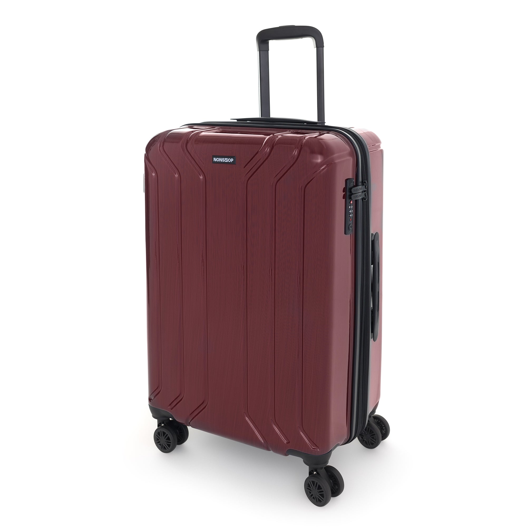 NONSTOP New York Elite Luggage Expandable Lightweight Spinner Wheels hard side shell Travel Suitcase Set, TSA Lock, Double USB Port, 3 packing cubes ( Cabernet , 6-Piece Set ) Cabernet 6 Piece Set U1