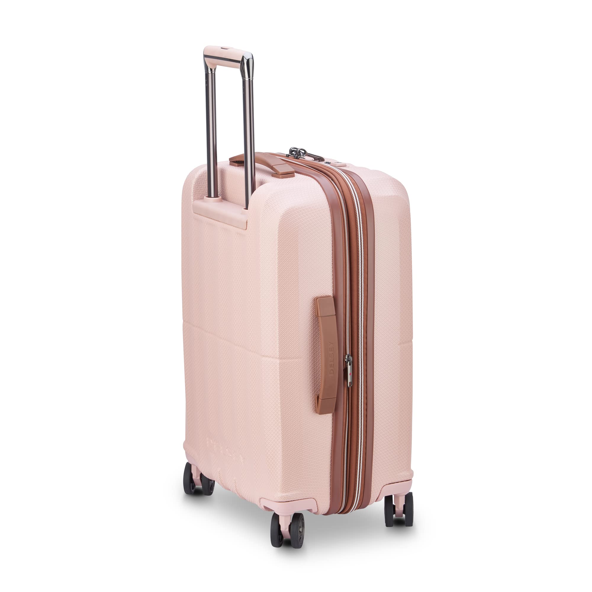 DELSEY Paris Carrousel Hardside Expandable Luggage with Spinner Wheels Pink 3 Piece Set 21 24 28 U1