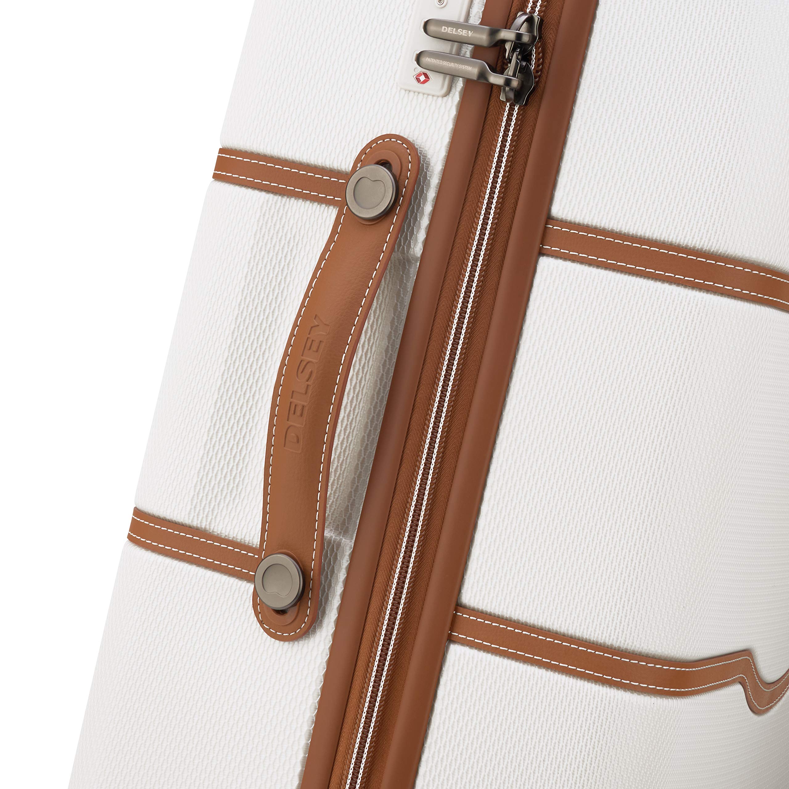 DELSEY Paris Chatelet Hardside Luggage with Spinner Wheels ( Champagne White , Checked-Large 28 Inch ) Champagne White Checked Large 28 Inch U3