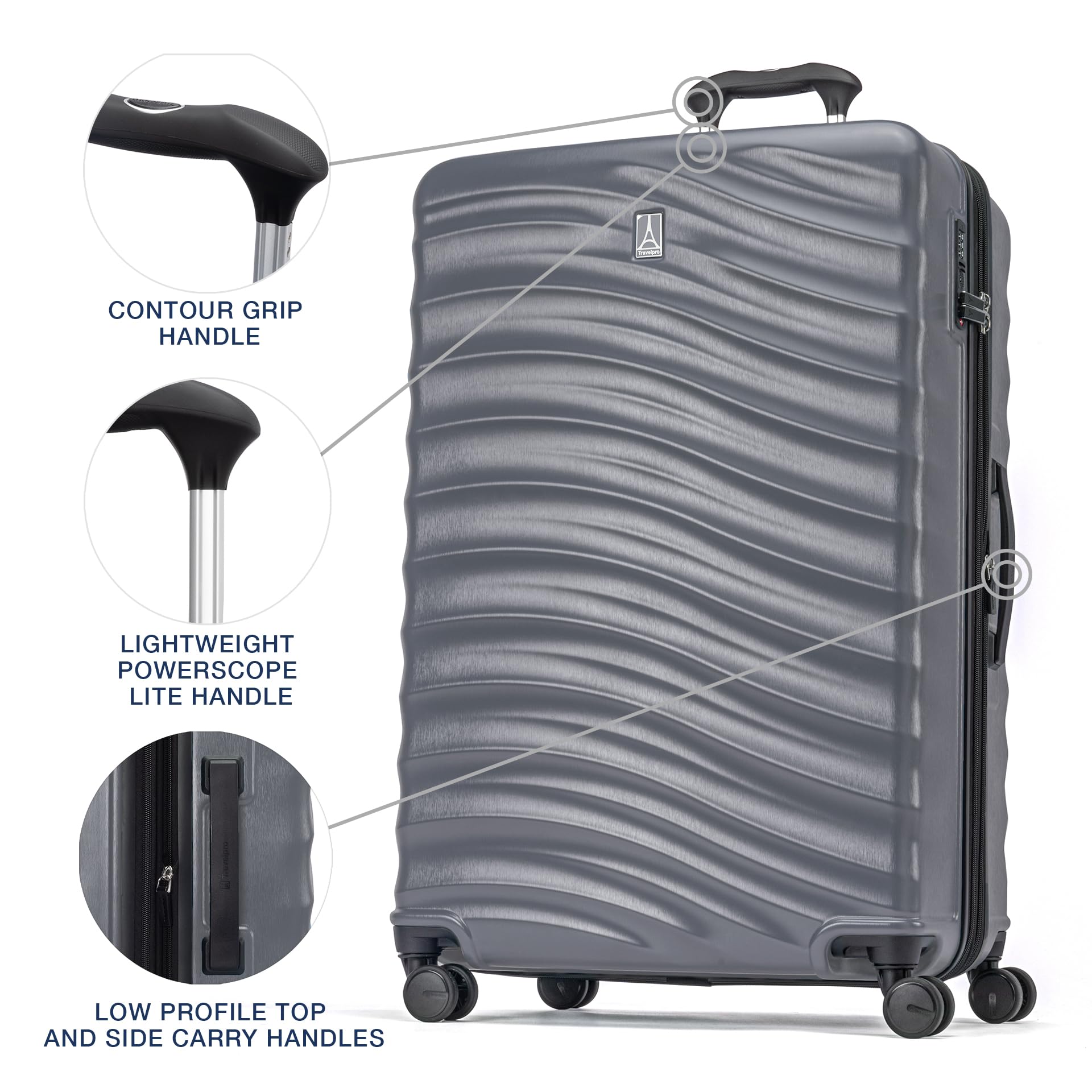 Travelpro Maxlite Air V2 Hardside Expandable Luggage, 8 Spinner Wheels, Lightweight Hard Shell Suitcase, TSA lock ( Shadow Grey , Checked Large 28-Inch ) Shadow Grey Checked Large 28 Inch U3